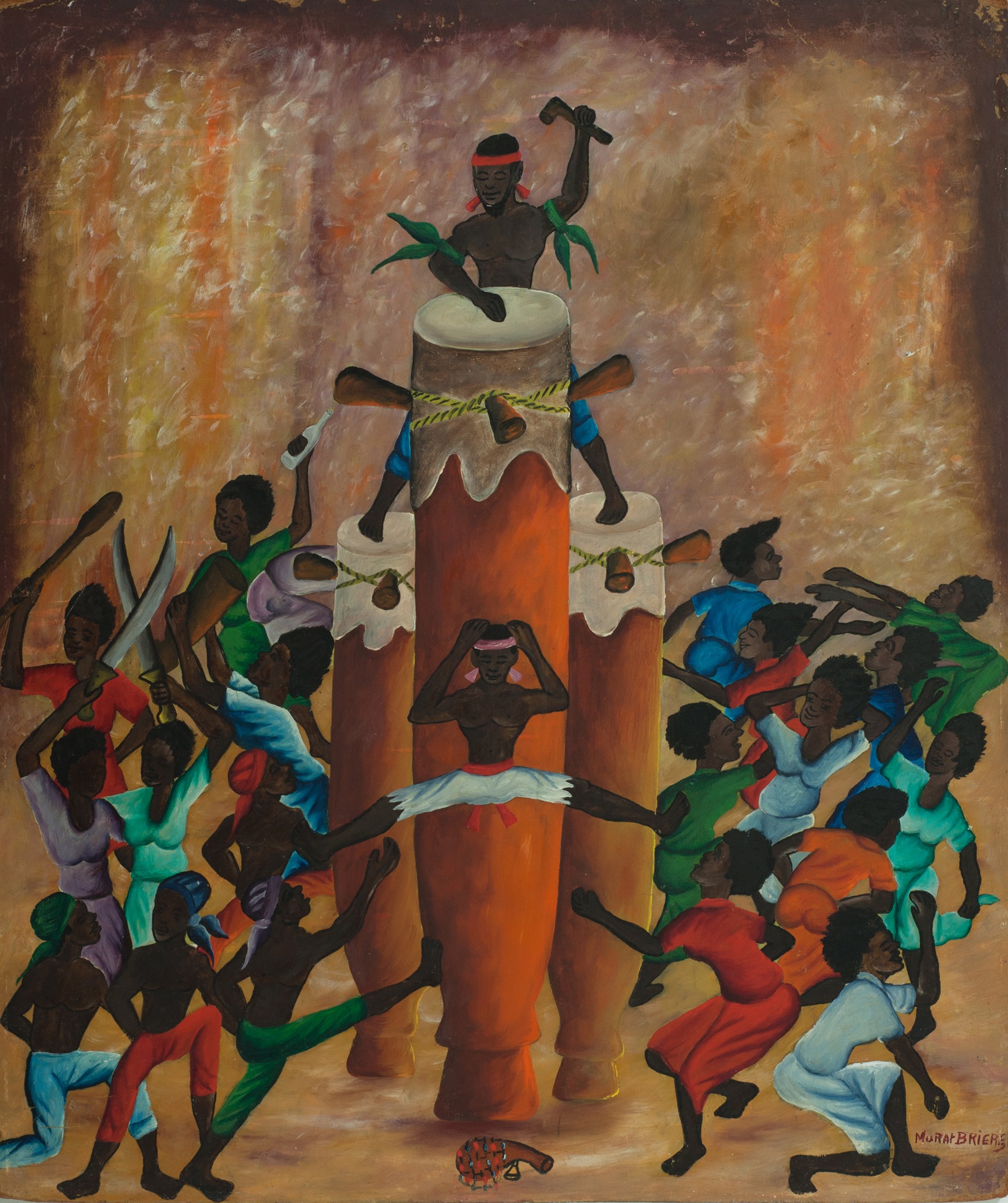 Drums & Dance #6-10-88GSN by Murat Brierre (Haitian, 1938-1988)
