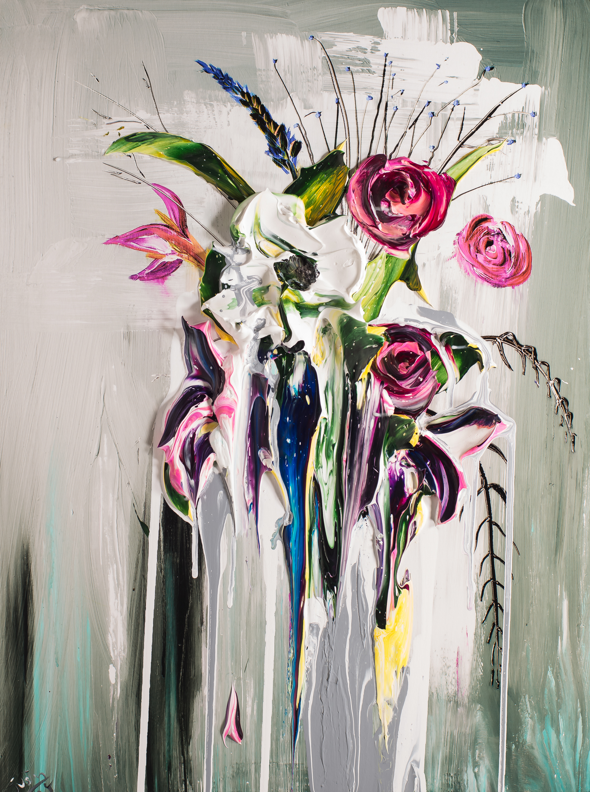 ABSTRACT FLORAL BOUQUET AFB24X32-2018-2.75NF HPAE 4/50 by Justin Gaffrey