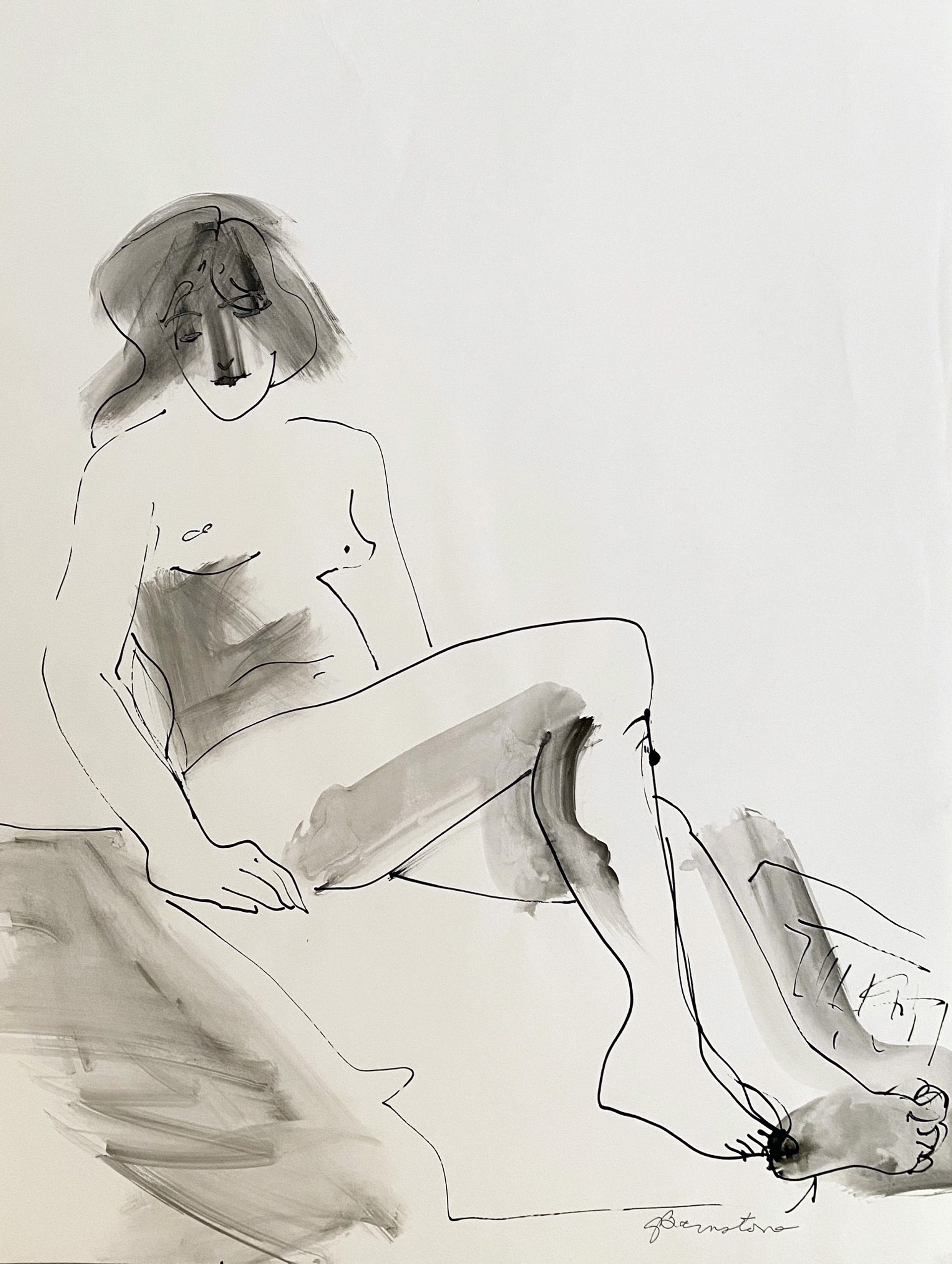 Nude Lounging by Gertrude Barnstone