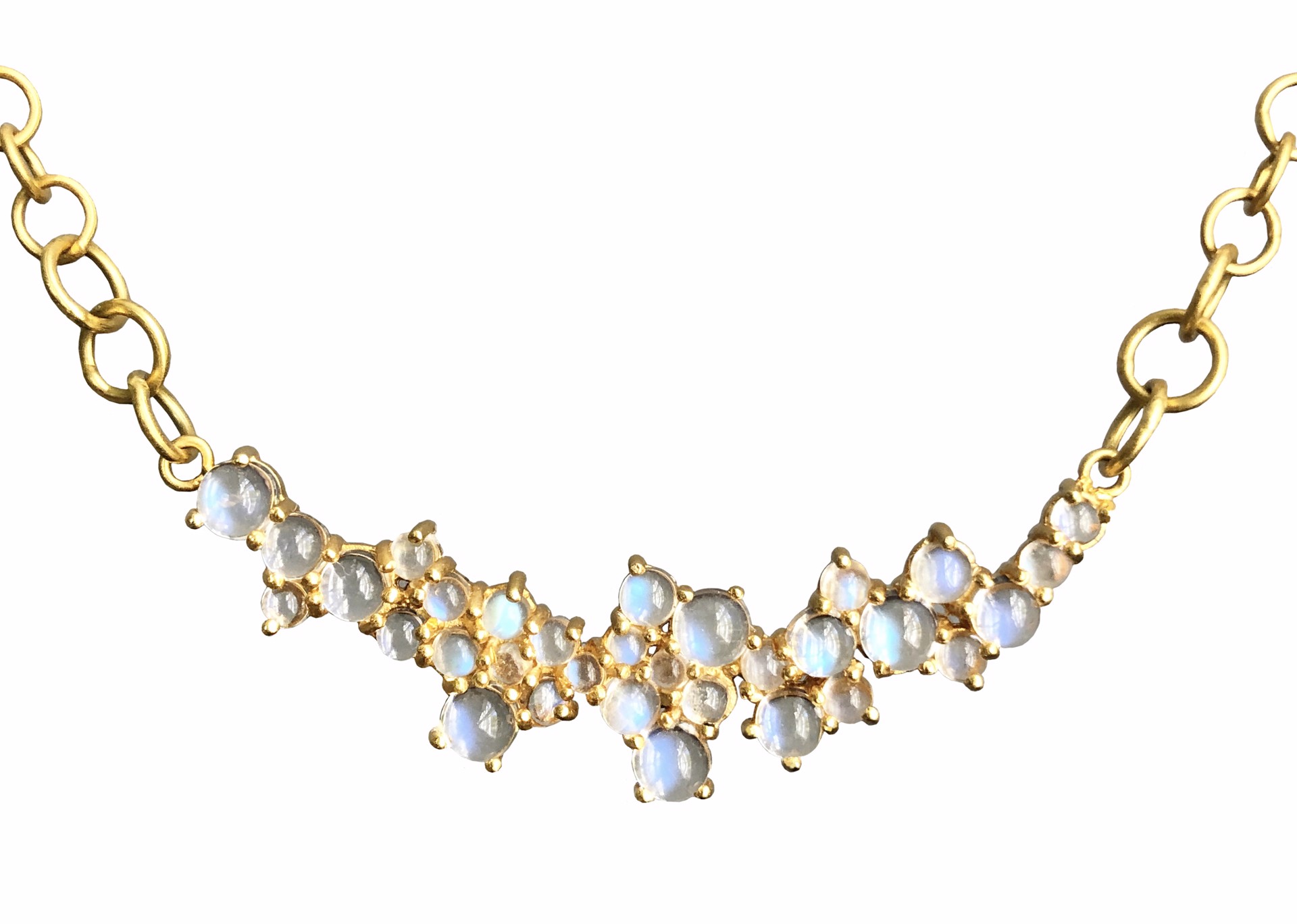 Round Cabachon Moonstone Necklace by Lauren Harper