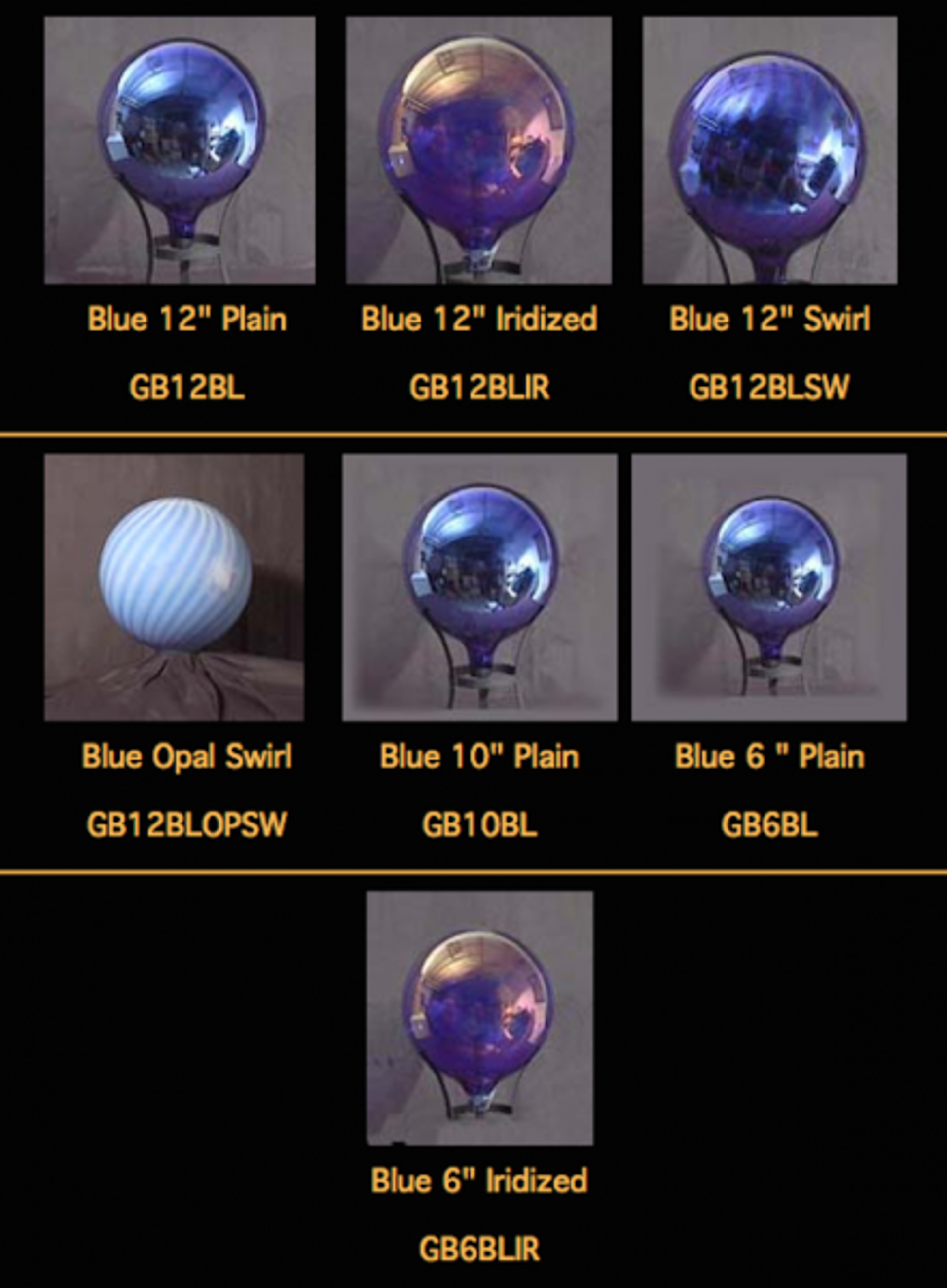 Gazing Globe - Punxsutawney Blue Iridized - 6" by Indigo Desert Ranch - Glass