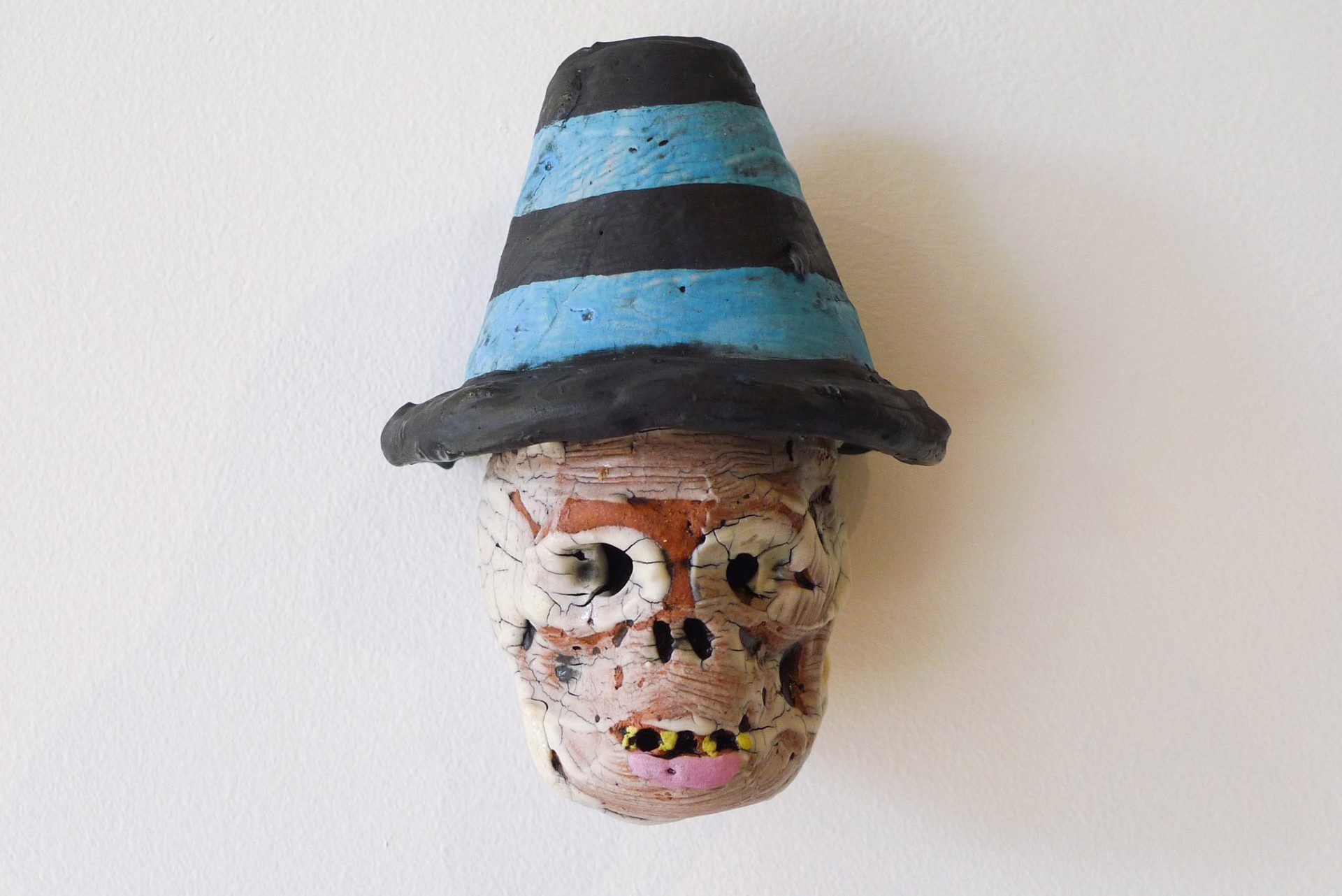 Skull with Hat  Wall Sculpture by Tom Bartel