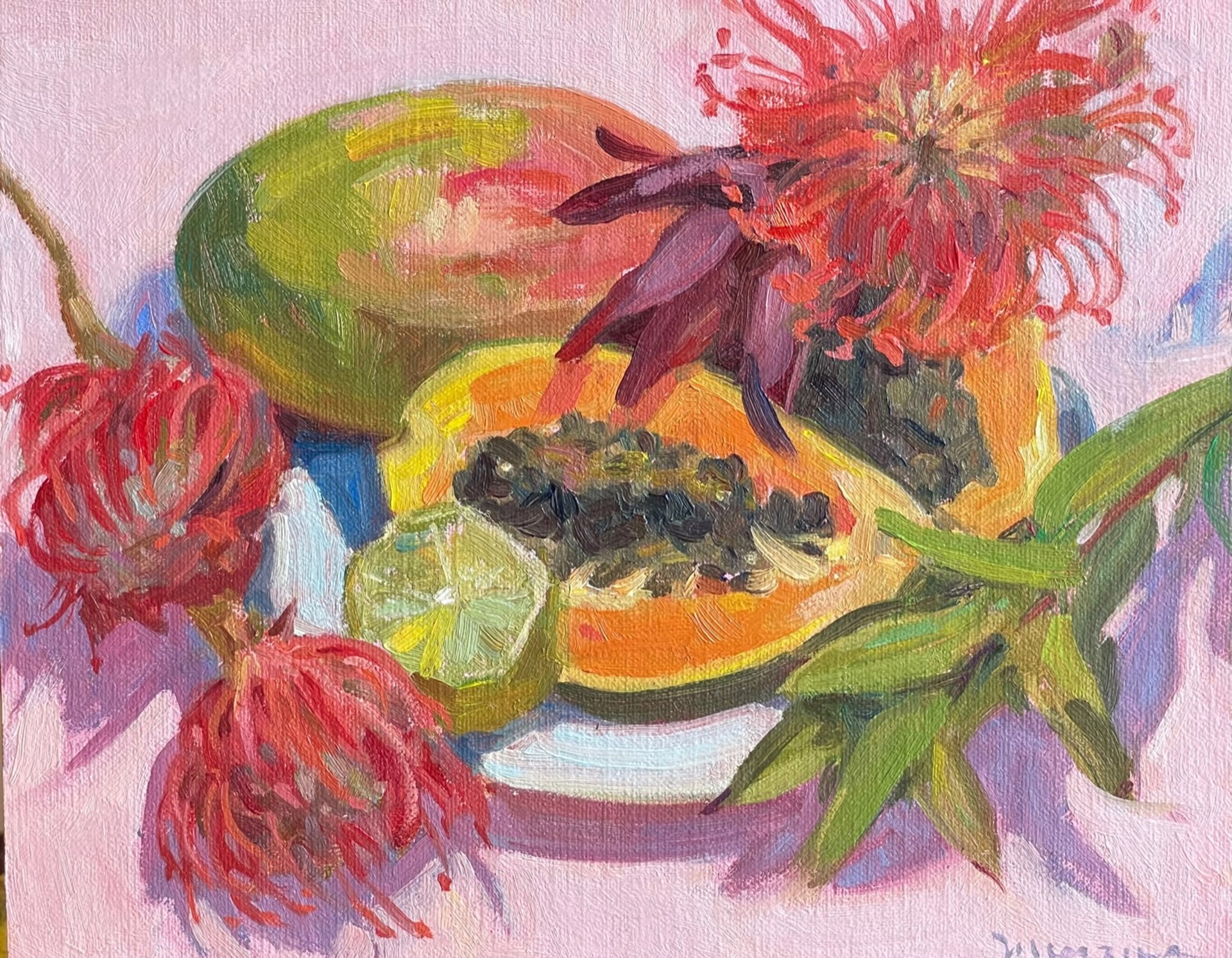 Papaya, Mango & Protea by Adrienne Mierzwa