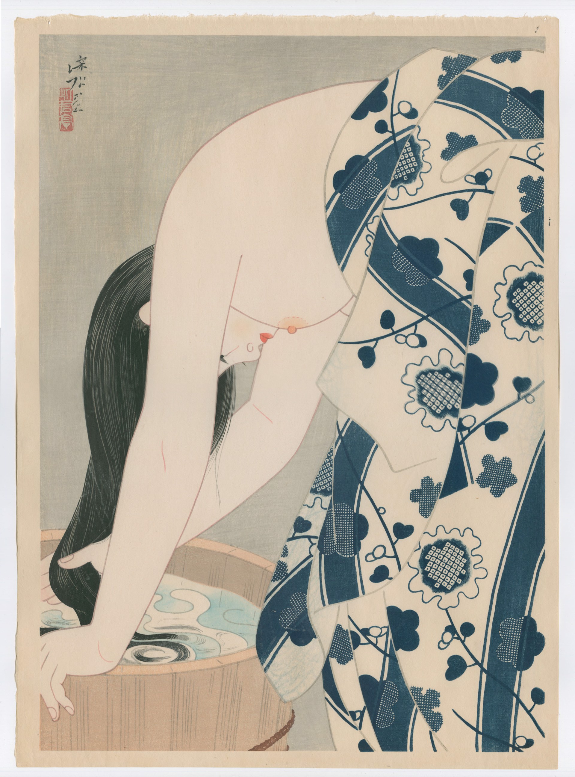 Kami (Washing Her Hair)  #159 by Shinsui