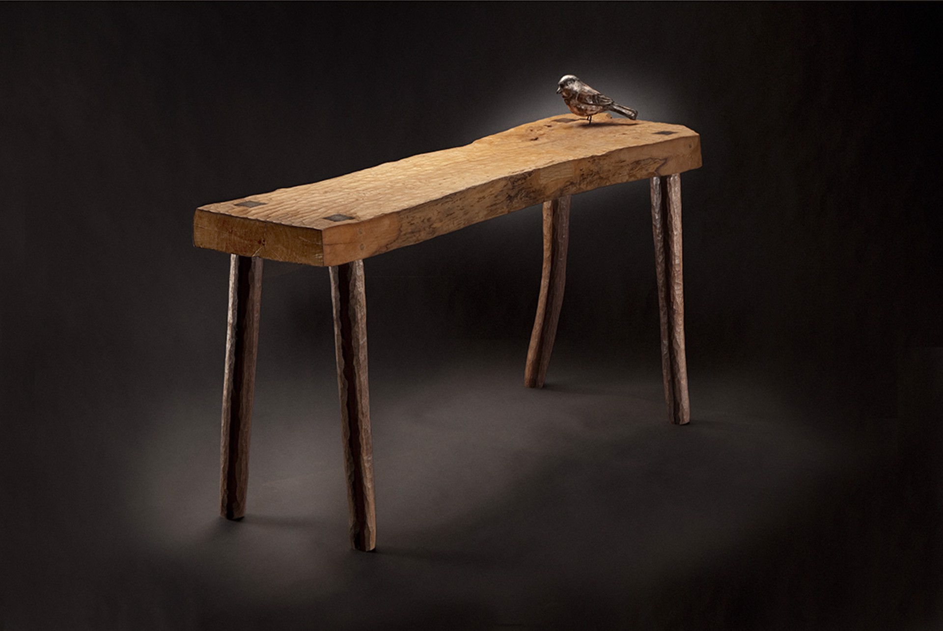 Chickadee Bench by Elaine Hanowell