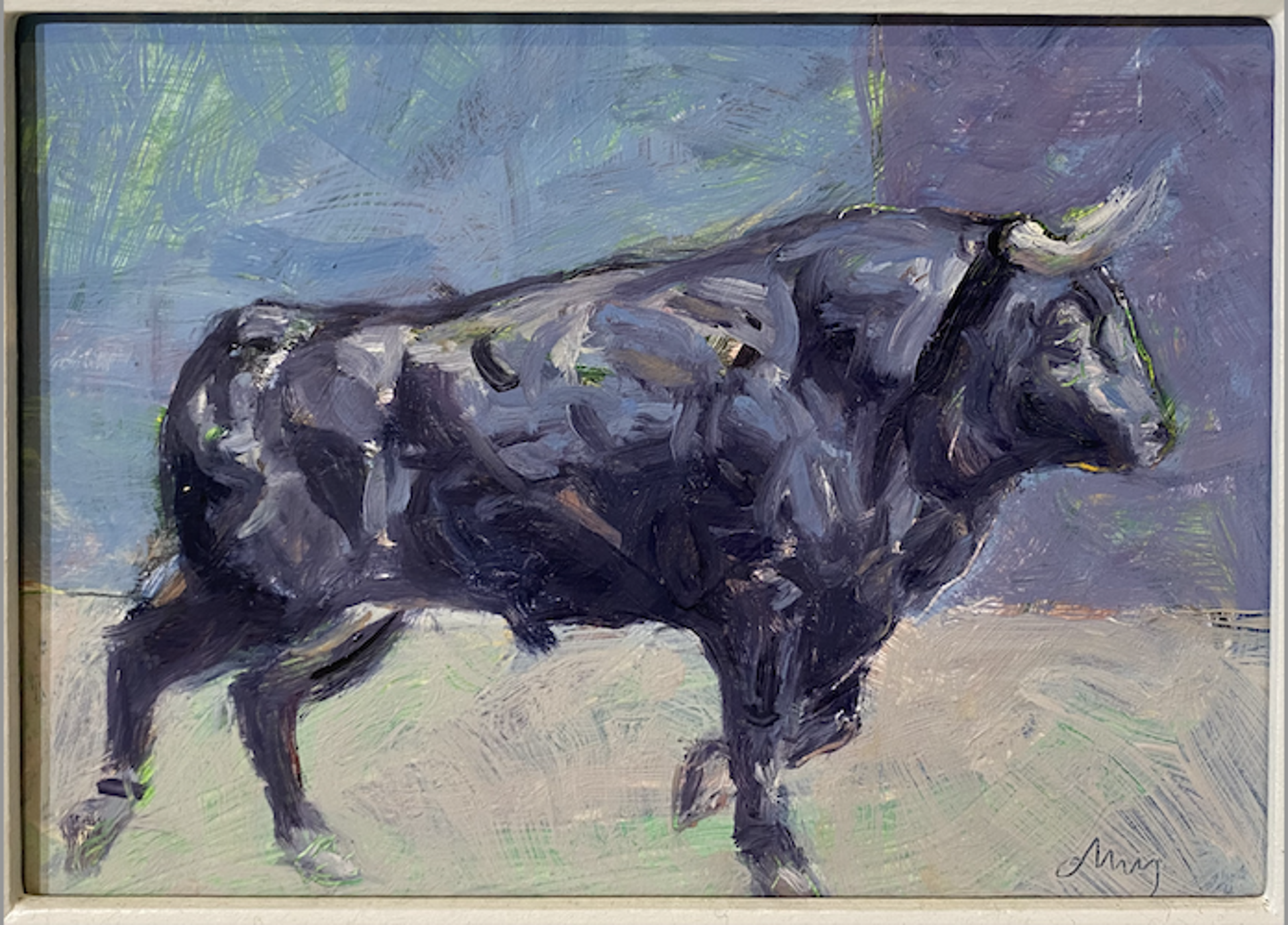 Bull/Blue Wall by David Yaghjian