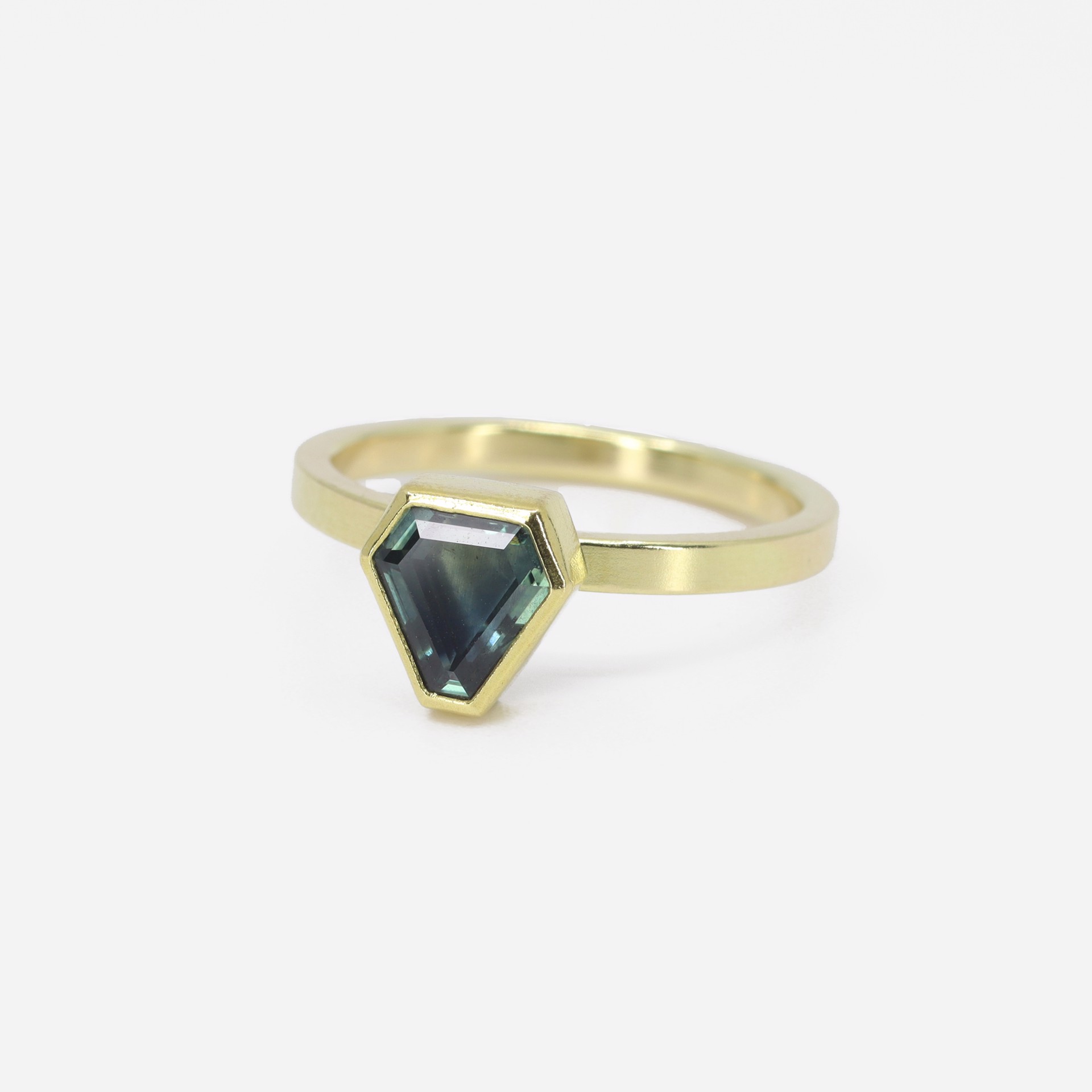 Montana Sapphire Triangle Ring by Sam Woehrmann