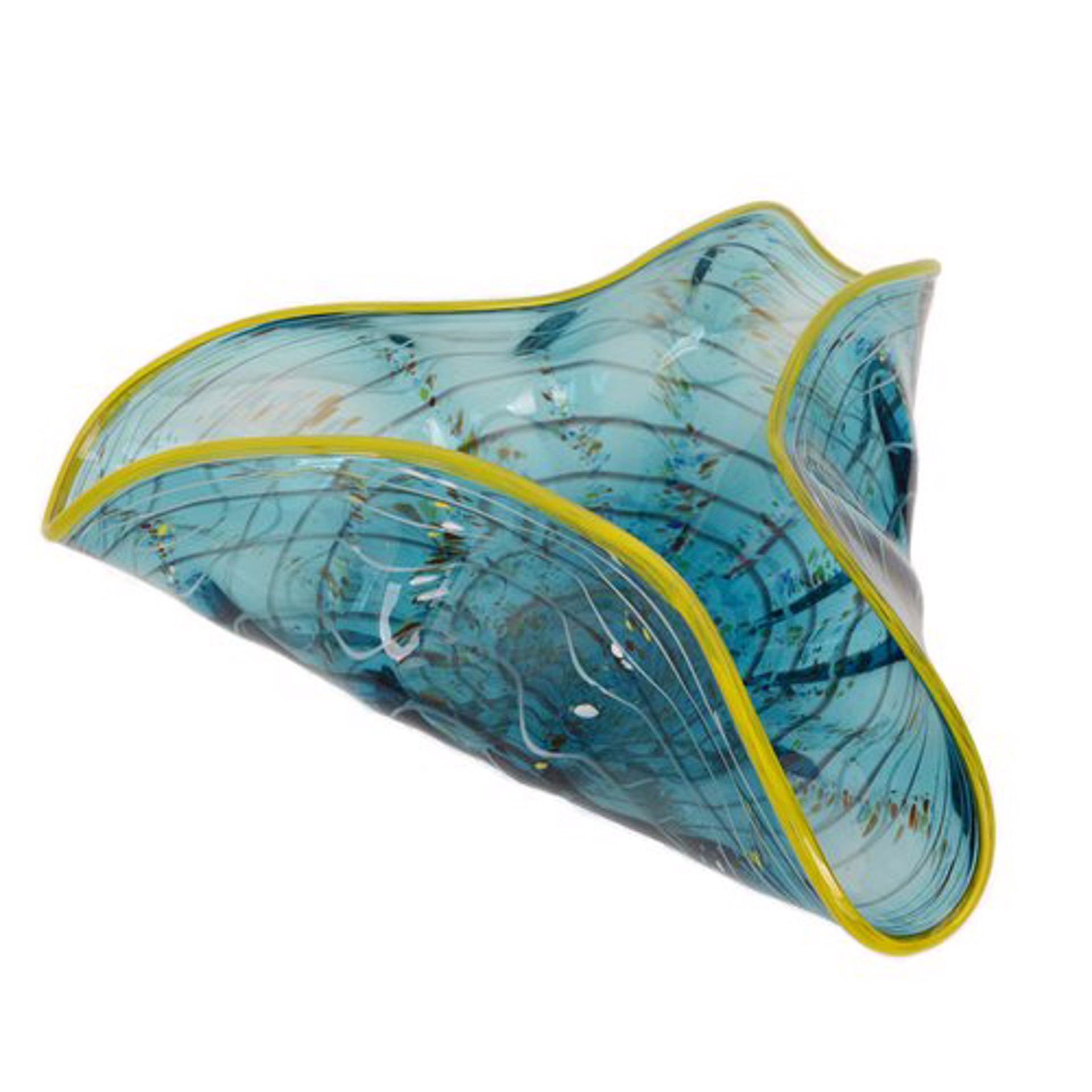 Aqua 3-Fold Platter by Art Glass