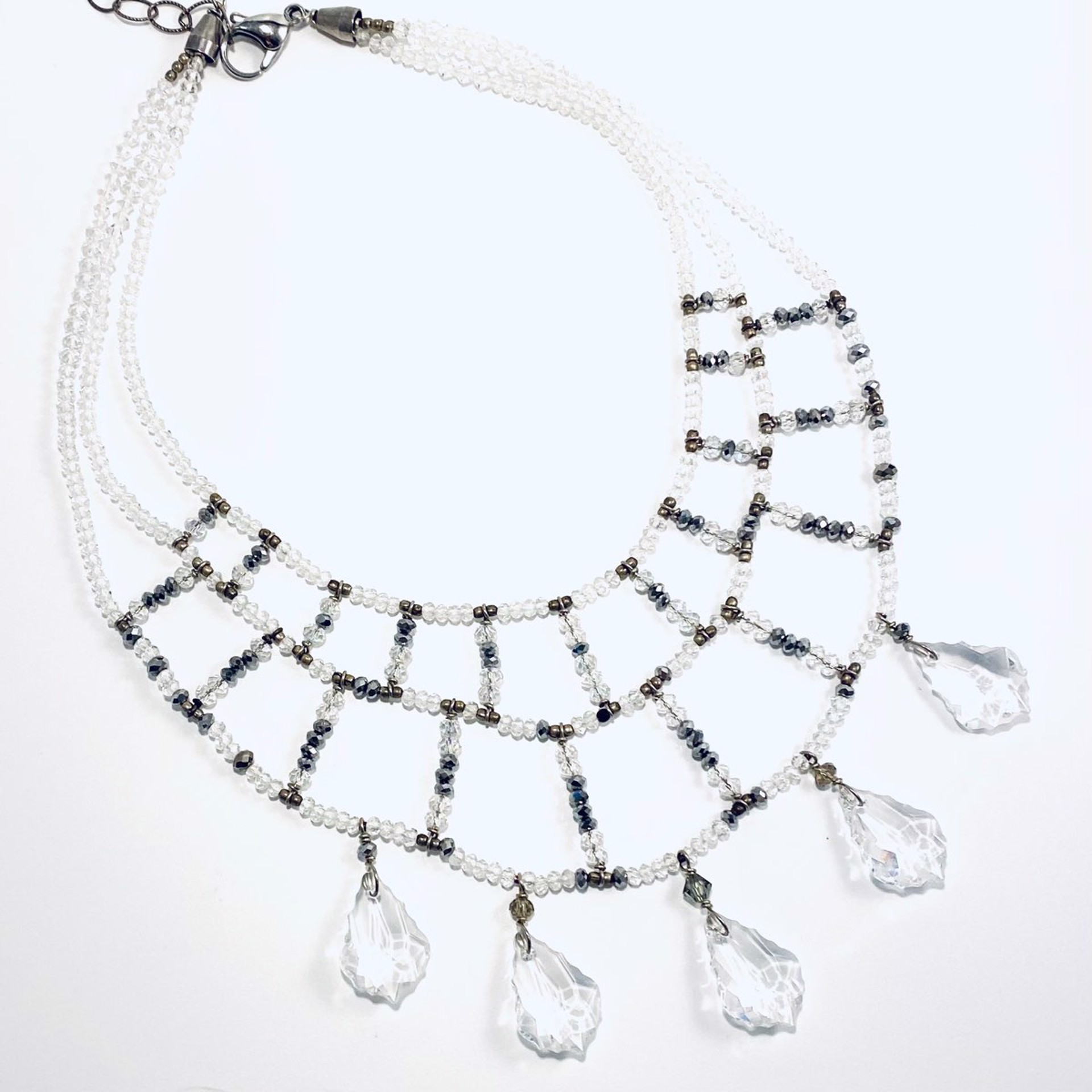 Crystal And hematite Collar Necklace by Soteria