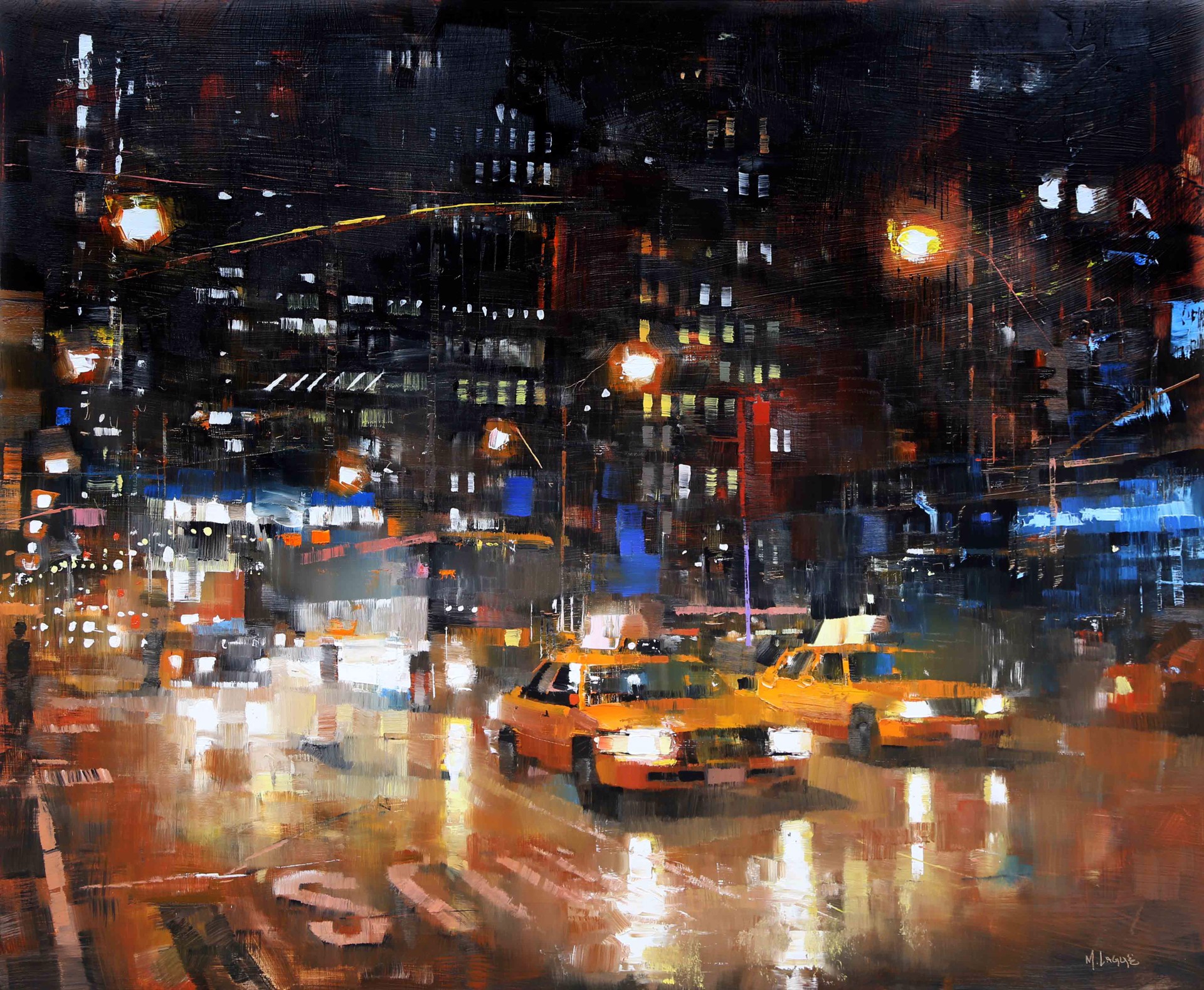 Two Cabs And A Bus by MARK LAGUE