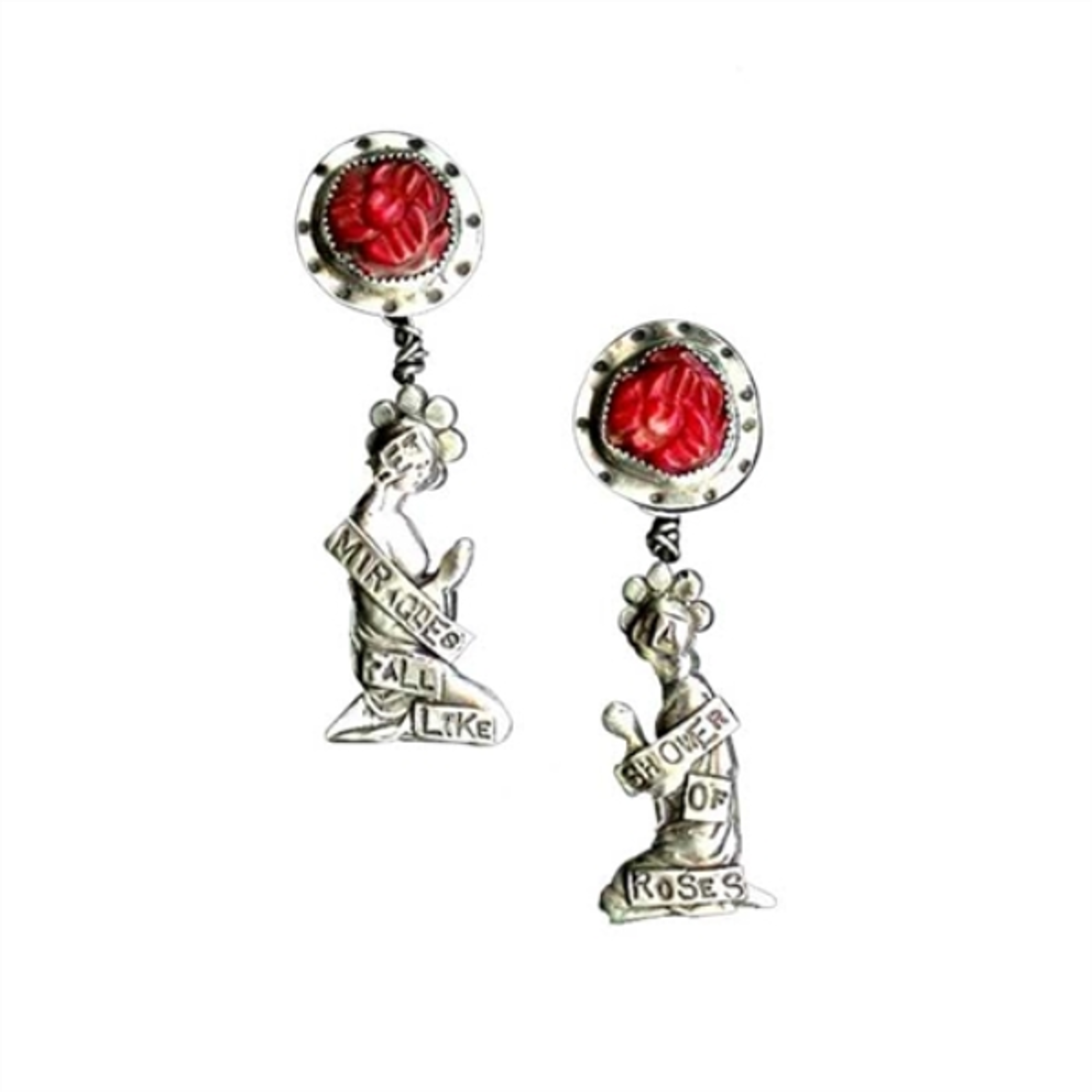 Sweetbird Studio Earrings - Miracle Roses  by Indigo Desert Ranch - Jewelry