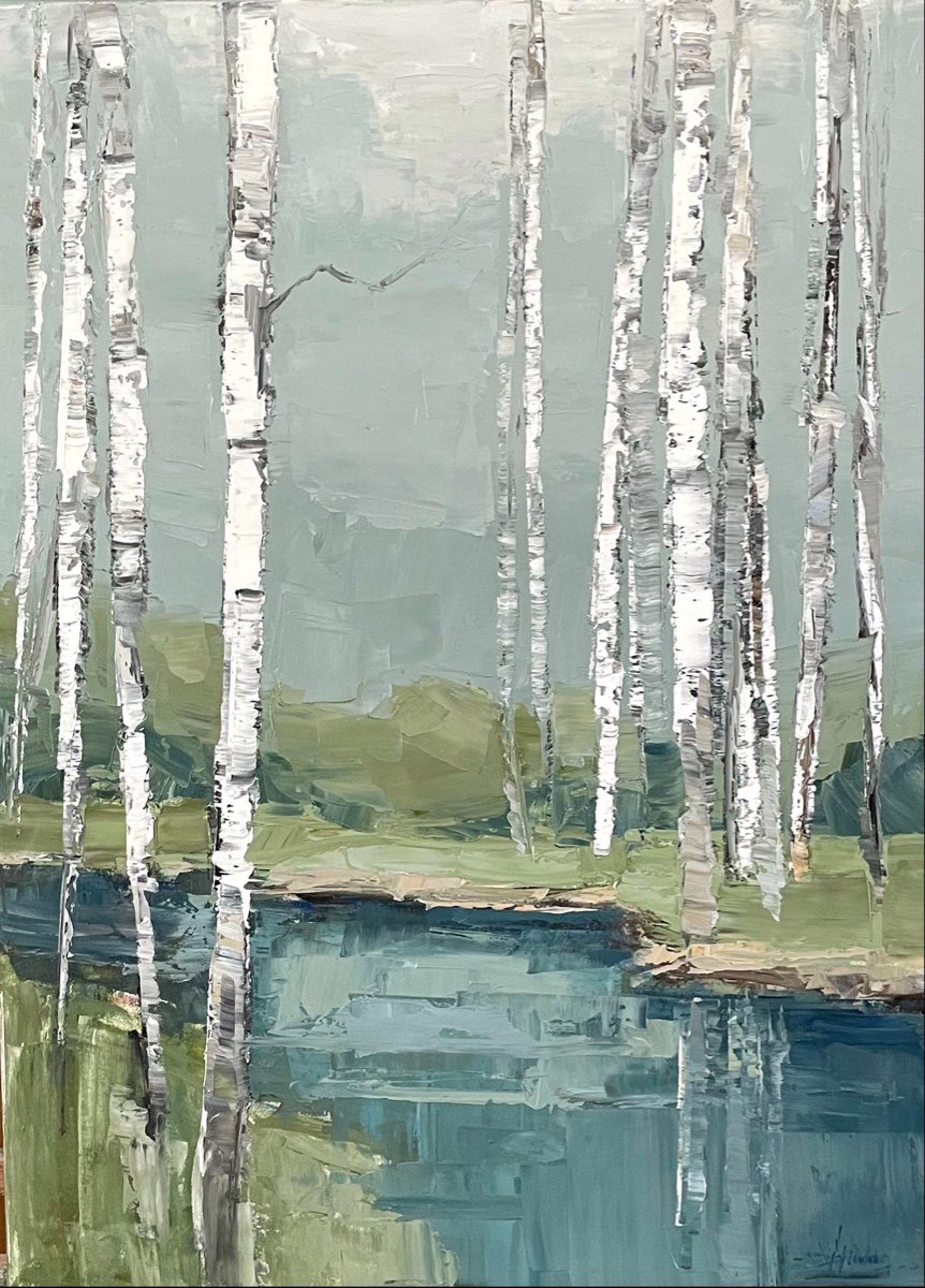 Tall Birch by Barbara Flowers