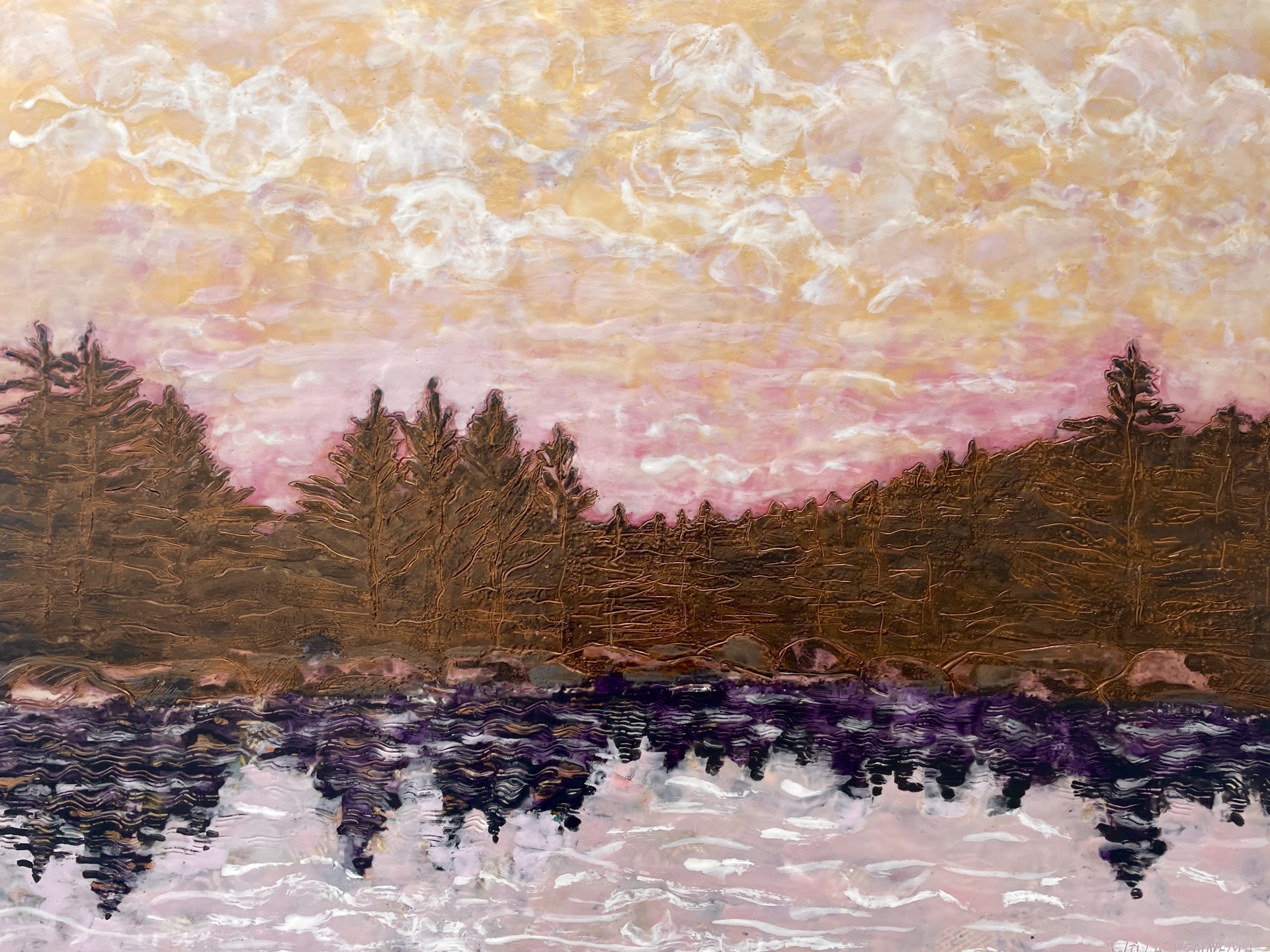 Low Tide Series: Tree Skyline at Sunset by Willa Vennema