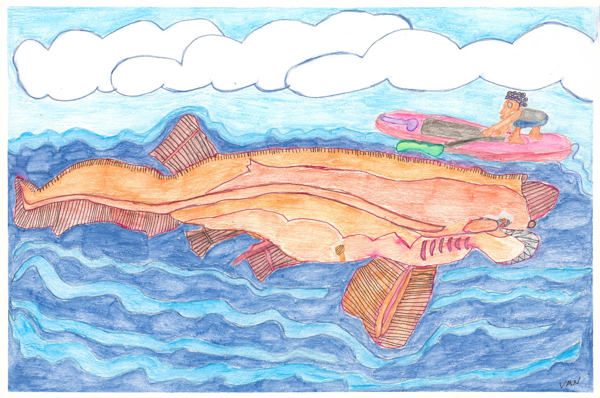 Bluntnose Sixgill Shark by Vanessa Monroe