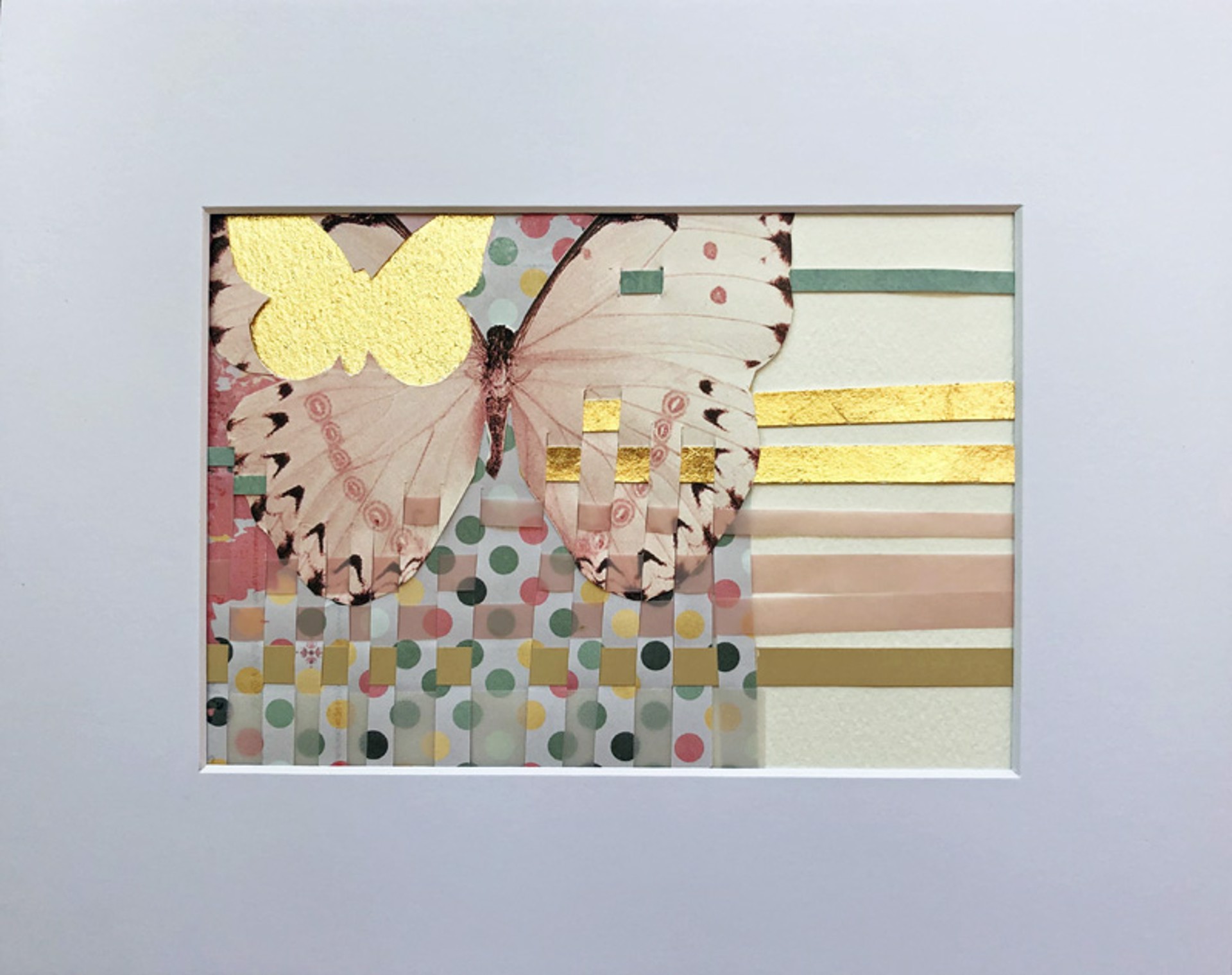 Collage With Pink Butterfly by Beth Aronoff