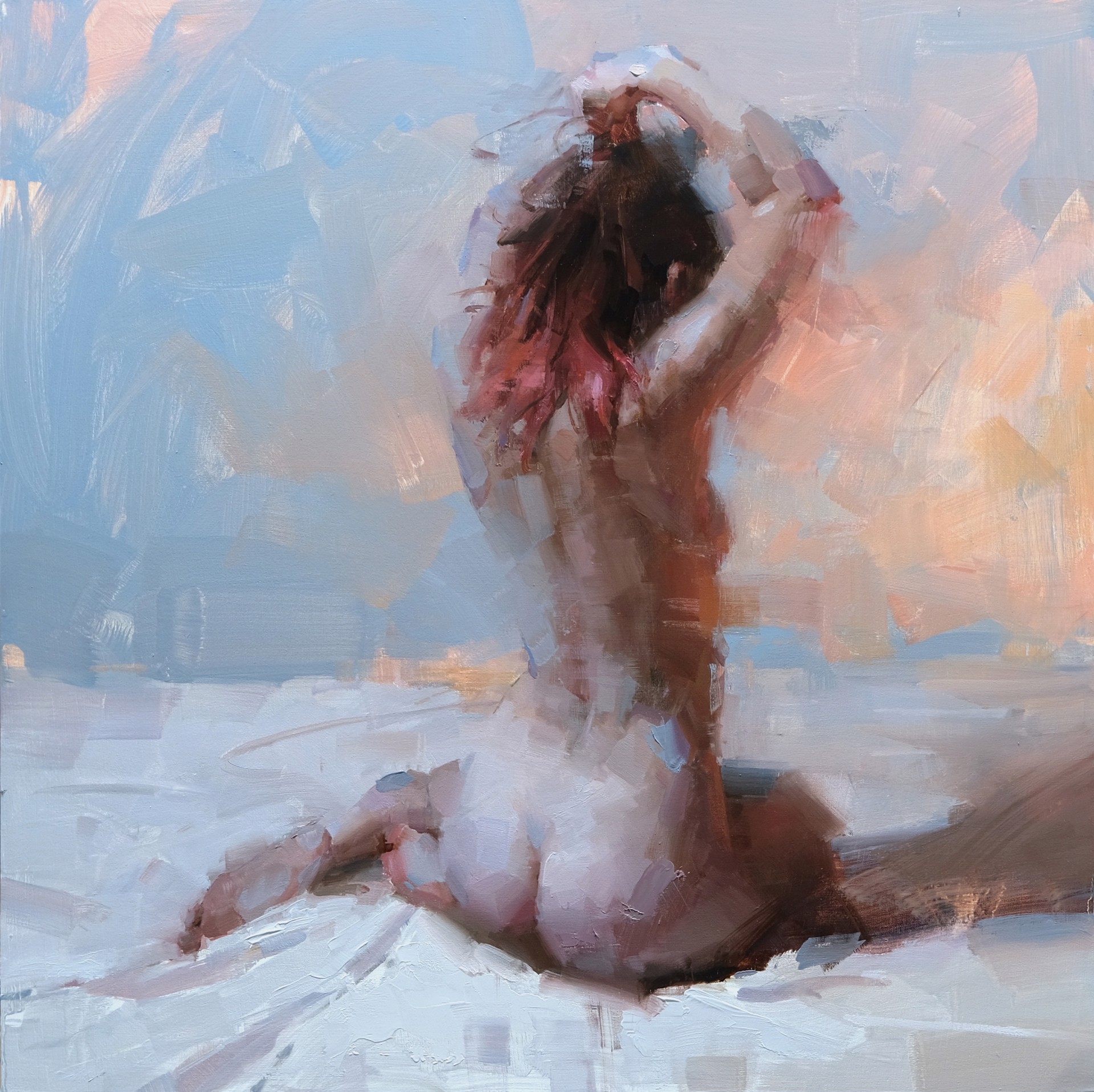 Seated Nude with Warm Light by Jacob Dhein