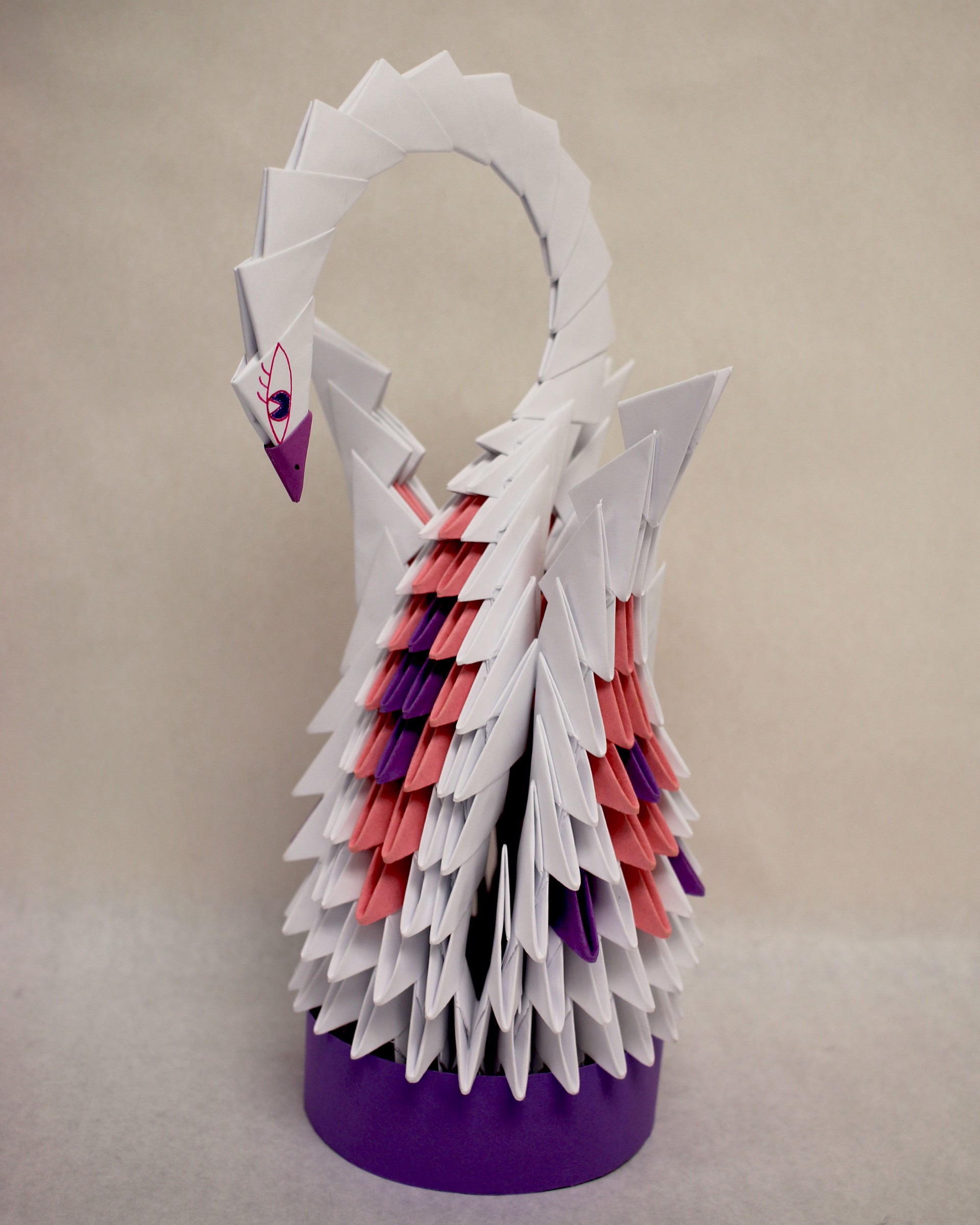 Paper Swan, Pink & Purple by Esequiel Padilla
