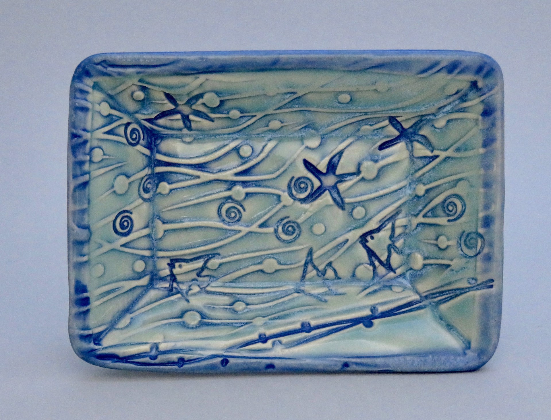 Rectangle Plate - Light Turquoise: MB#5 by Marty Biernbaum
