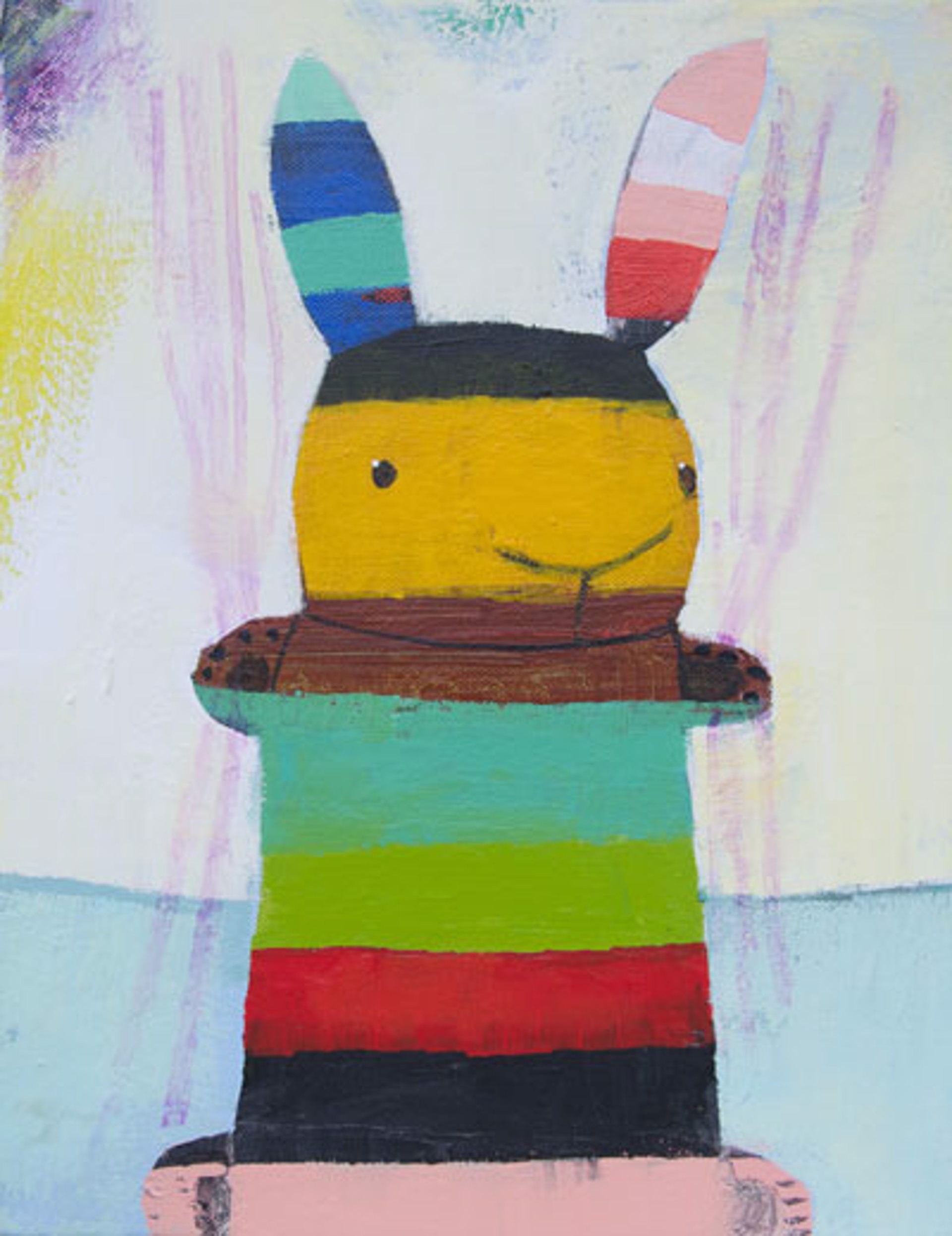 Striped Bunny #11 by Wendeline Simpson Matson
