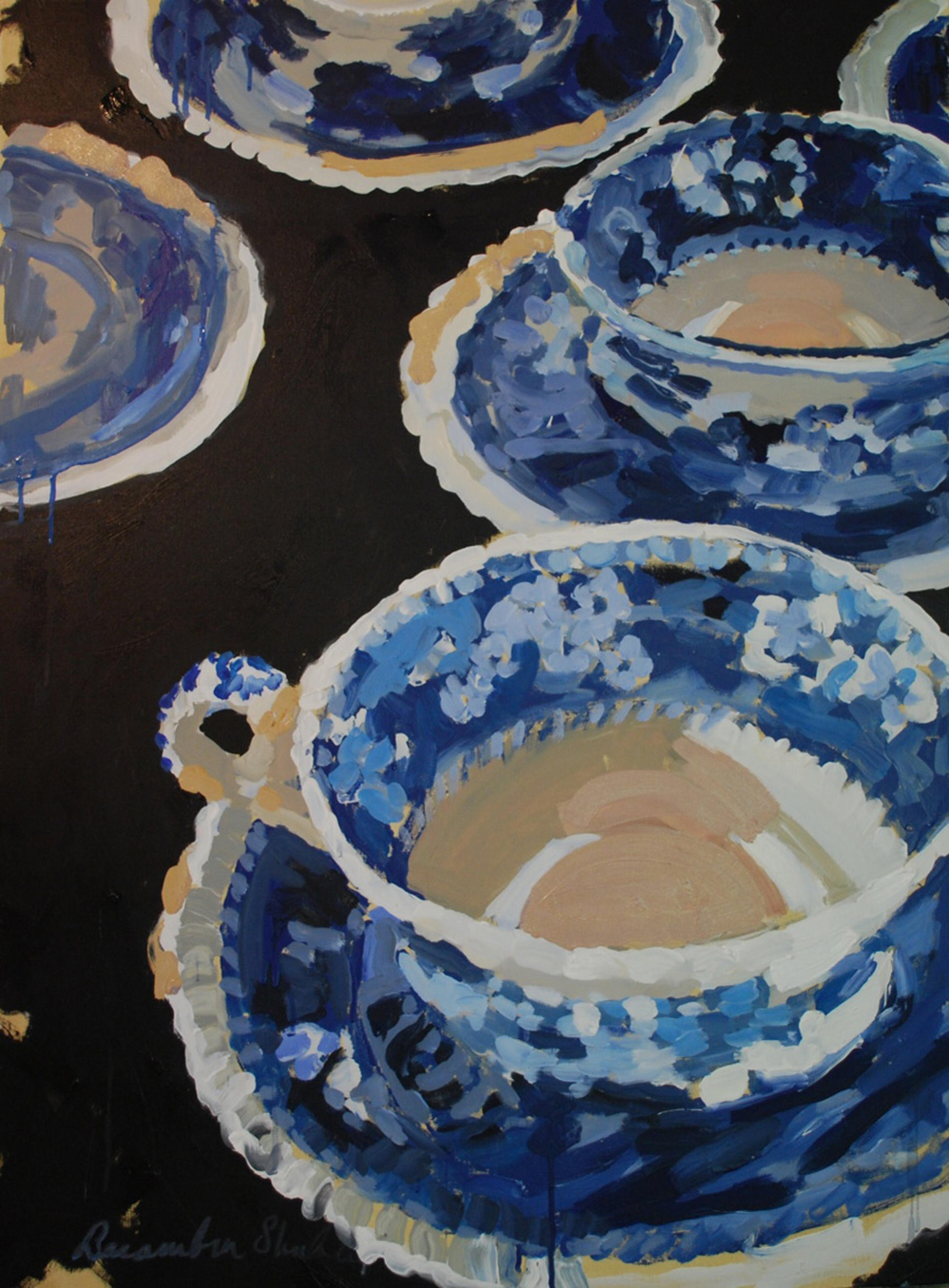 Blue Cups and Saucers by Laura Lacambra Shubert