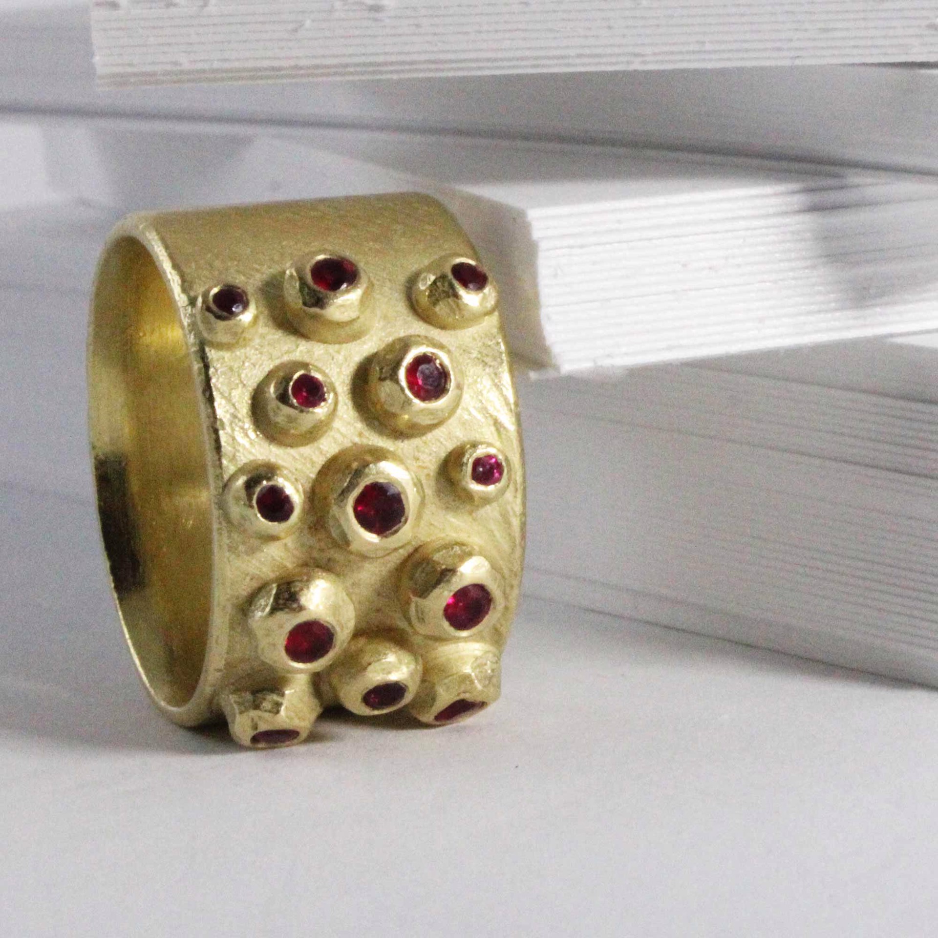 Gold Wide Barnacle Ring by Dahlia Kanner