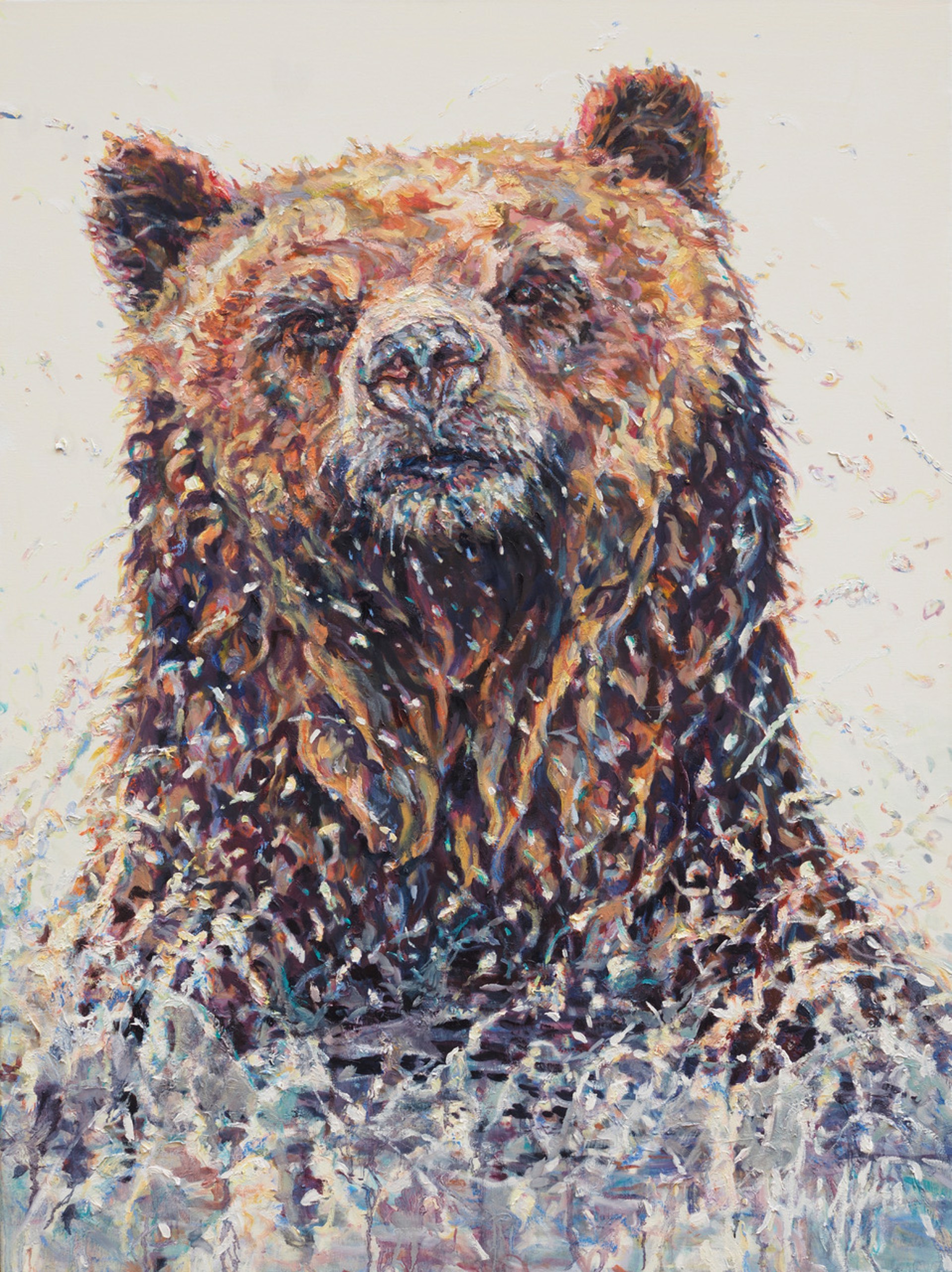 A Original Painting Of A Wet Colorful Bear Head Slashing Out Of Water By Patricia A Griffin Available At Gallery Wild