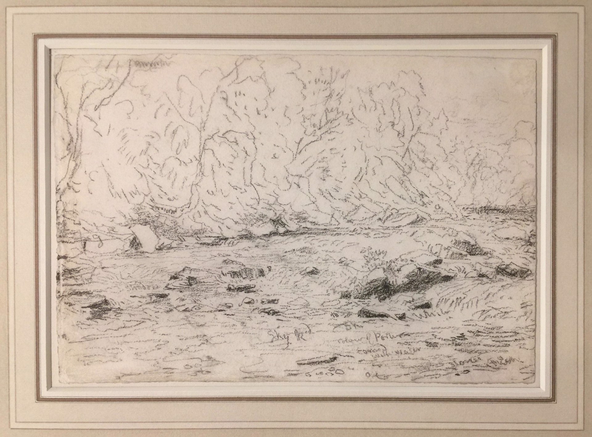 A wooded riverbank, north Wales by David Cox, Sr (1783-1859)
