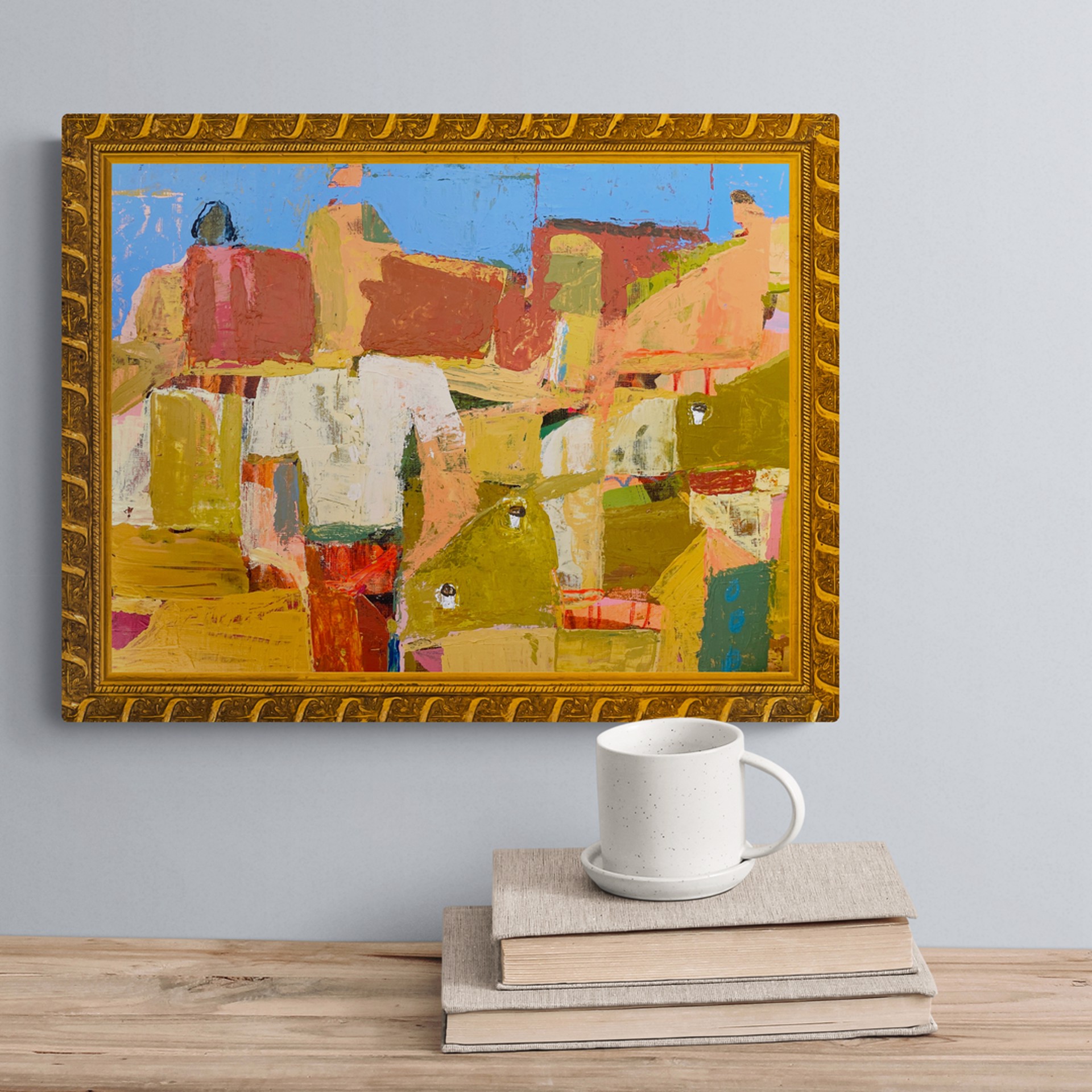 Men at Bar Talking Over Espresso, Padula by Rachael Van Dyke