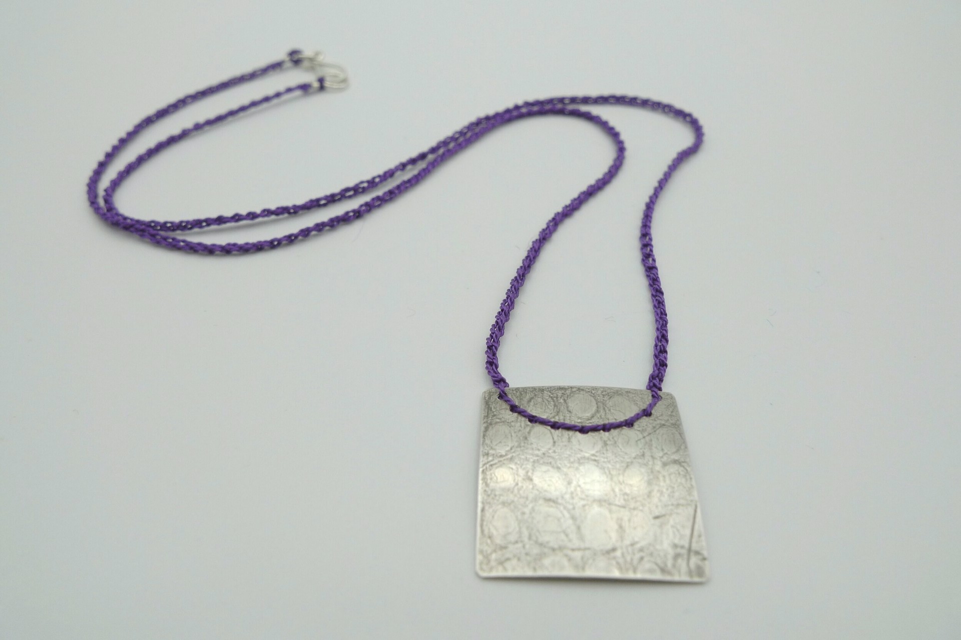 Necklace with Purple Silk Thread by Erica Schlueter