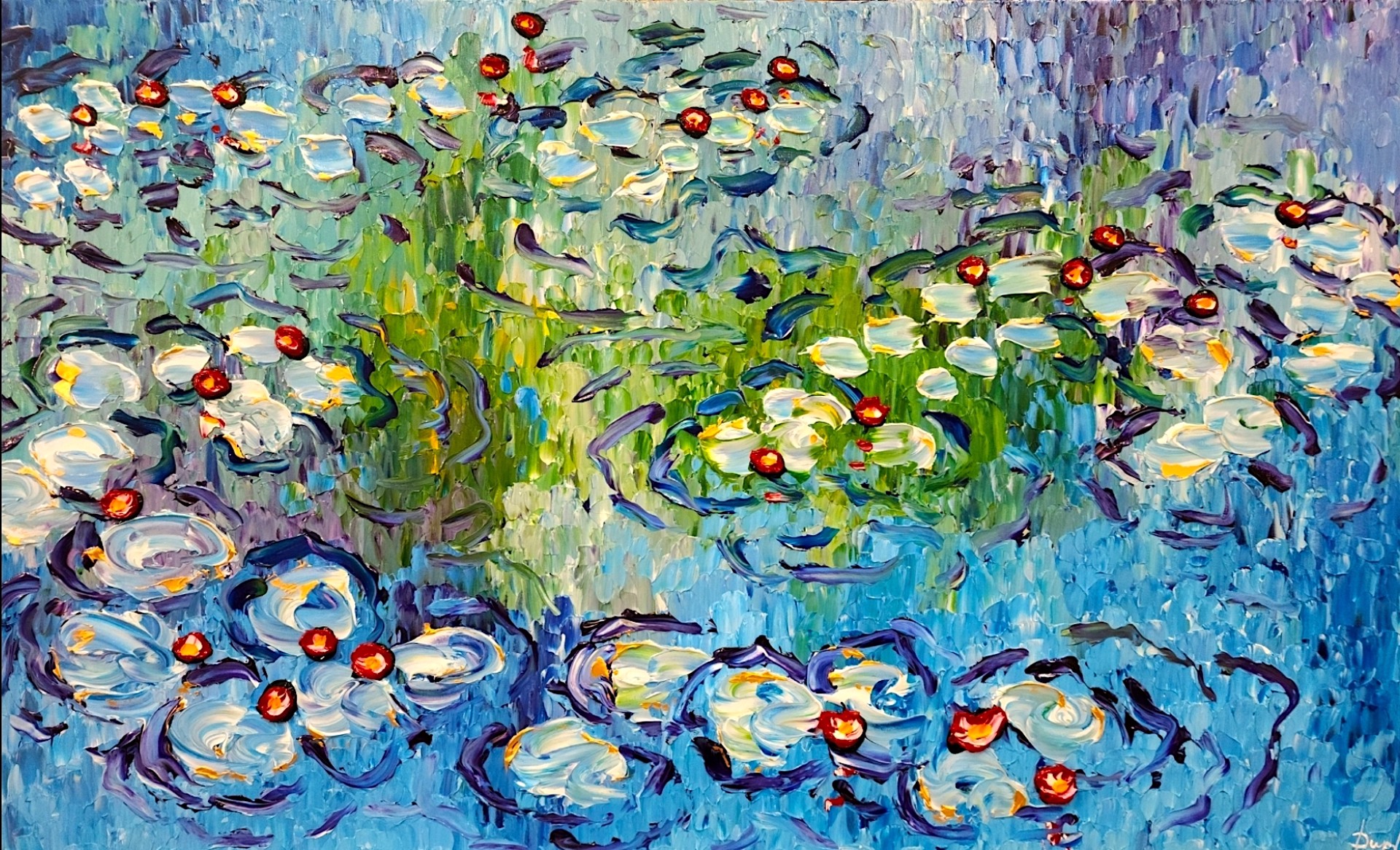 Reflective Waters of the Lily Pond by Isabelle Dupuy
