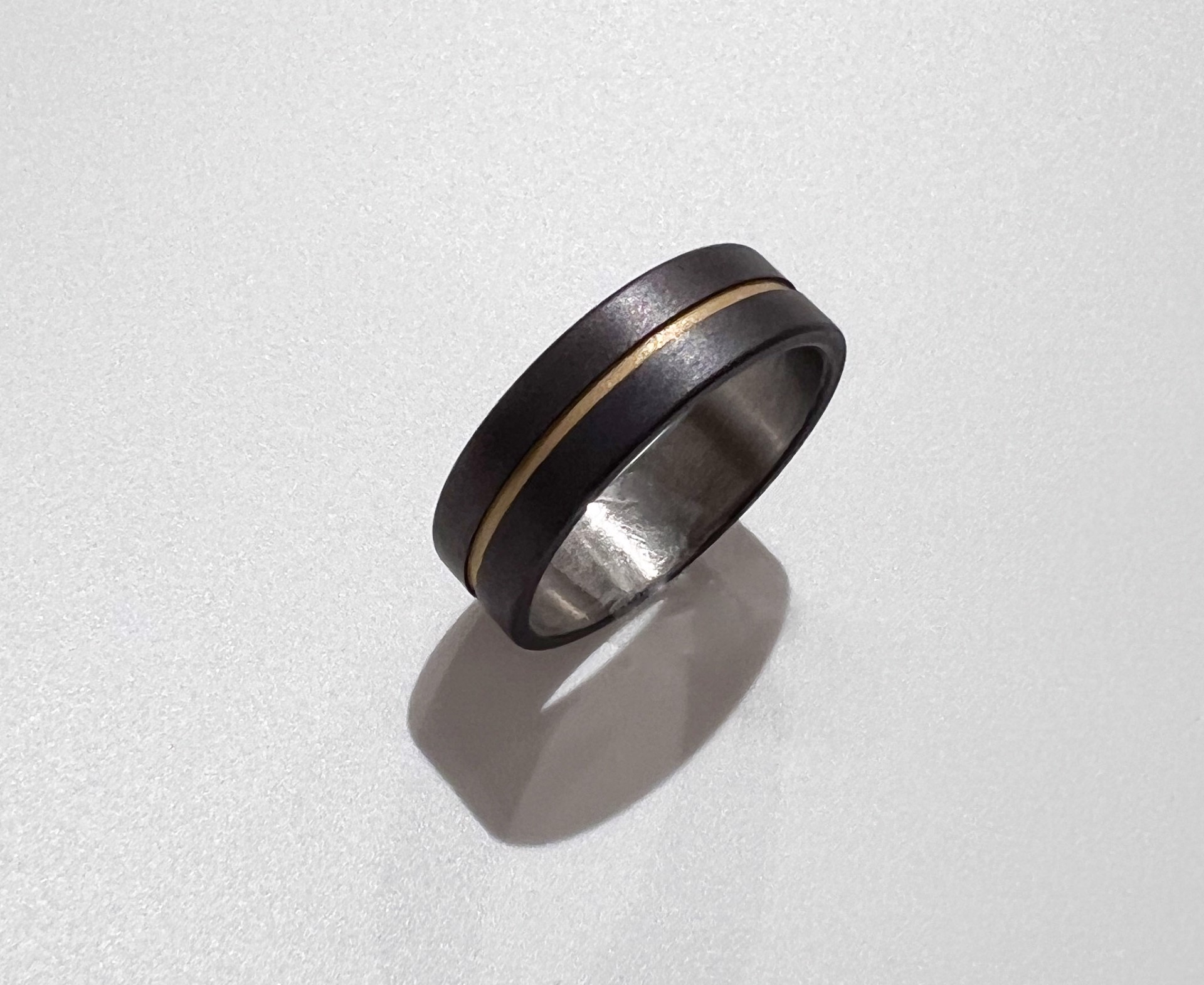 Titanium, 24K Gold Ring by WES & GOLD