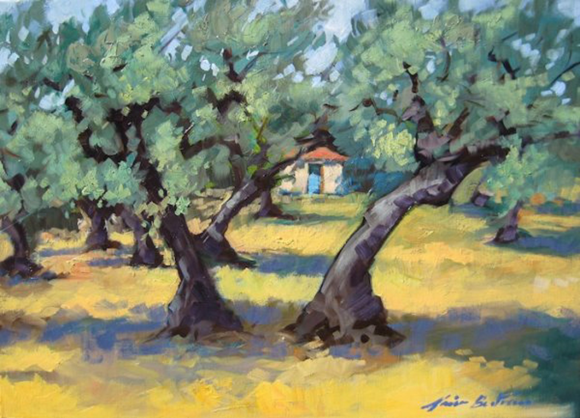 Cabanon In The Olive Grove by Maria Bertrán