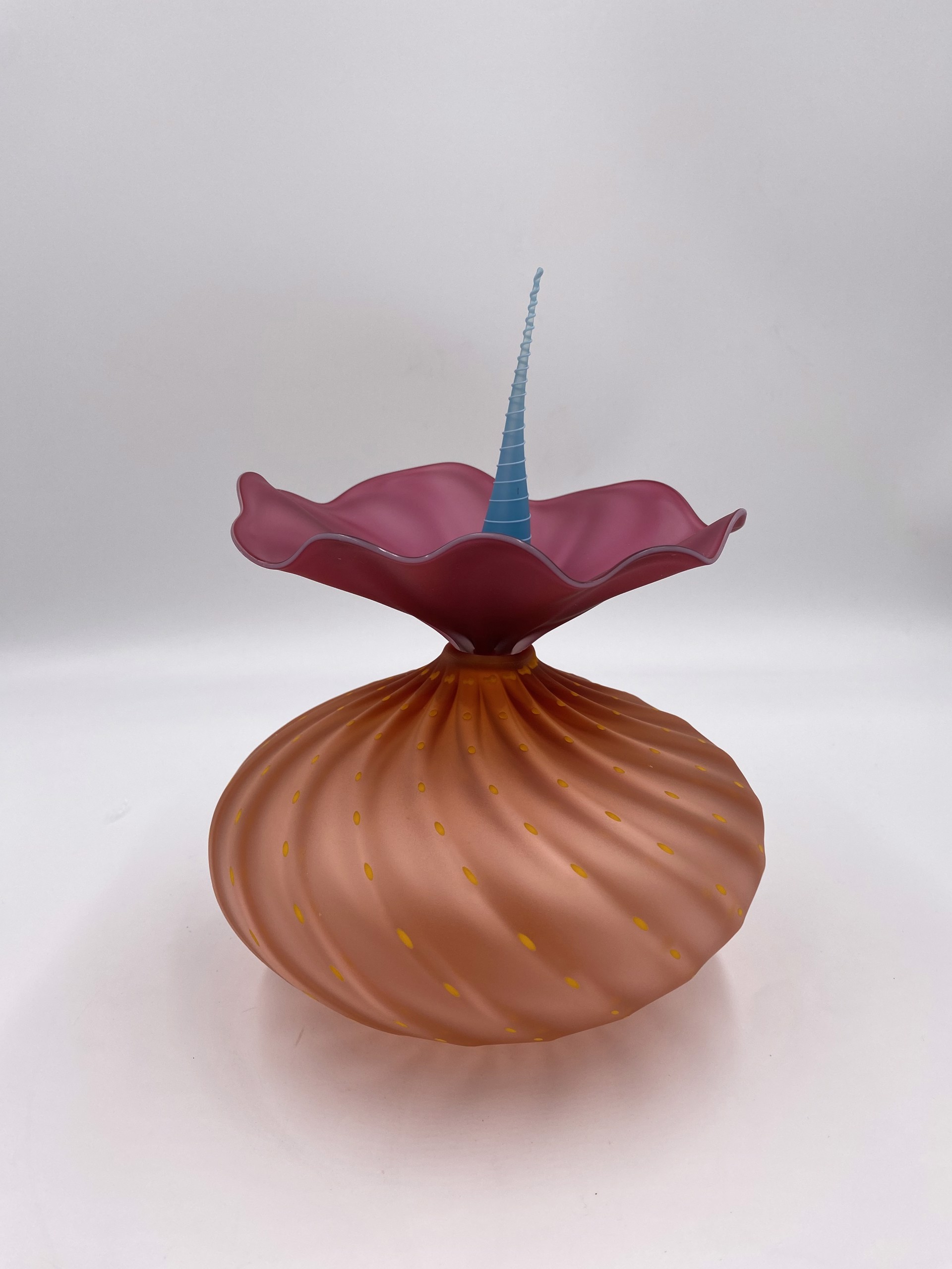 Bobtanical Urchin - Apricot/Ruby by Kliszewski Glass