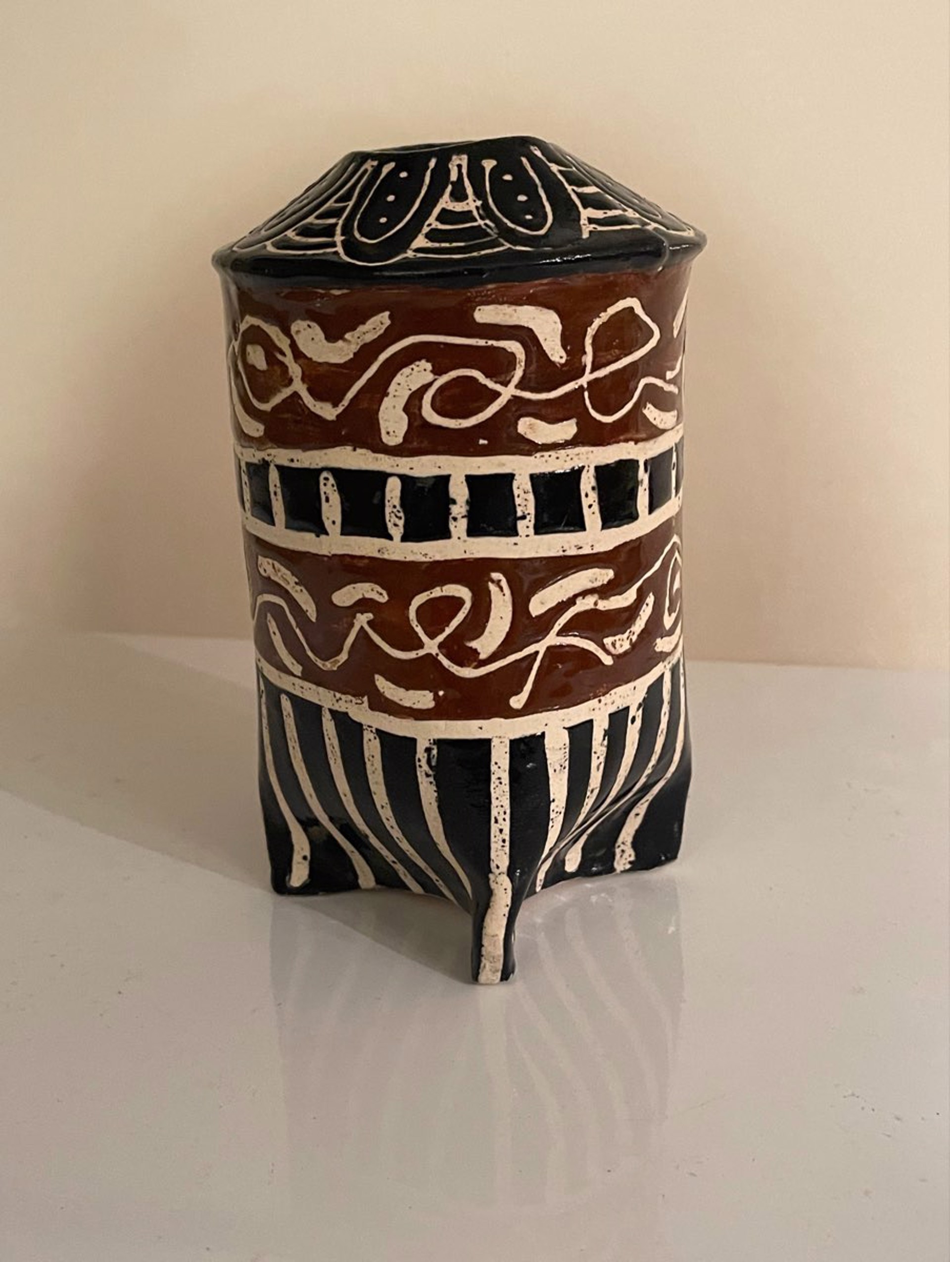Black and brown Vase by Patricia Simpson