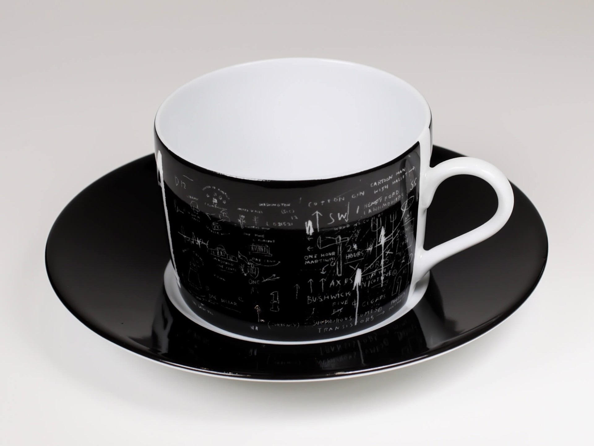 Tuxedo Porcelain Tea Cup and Plate by Jean-Michel Basquiat