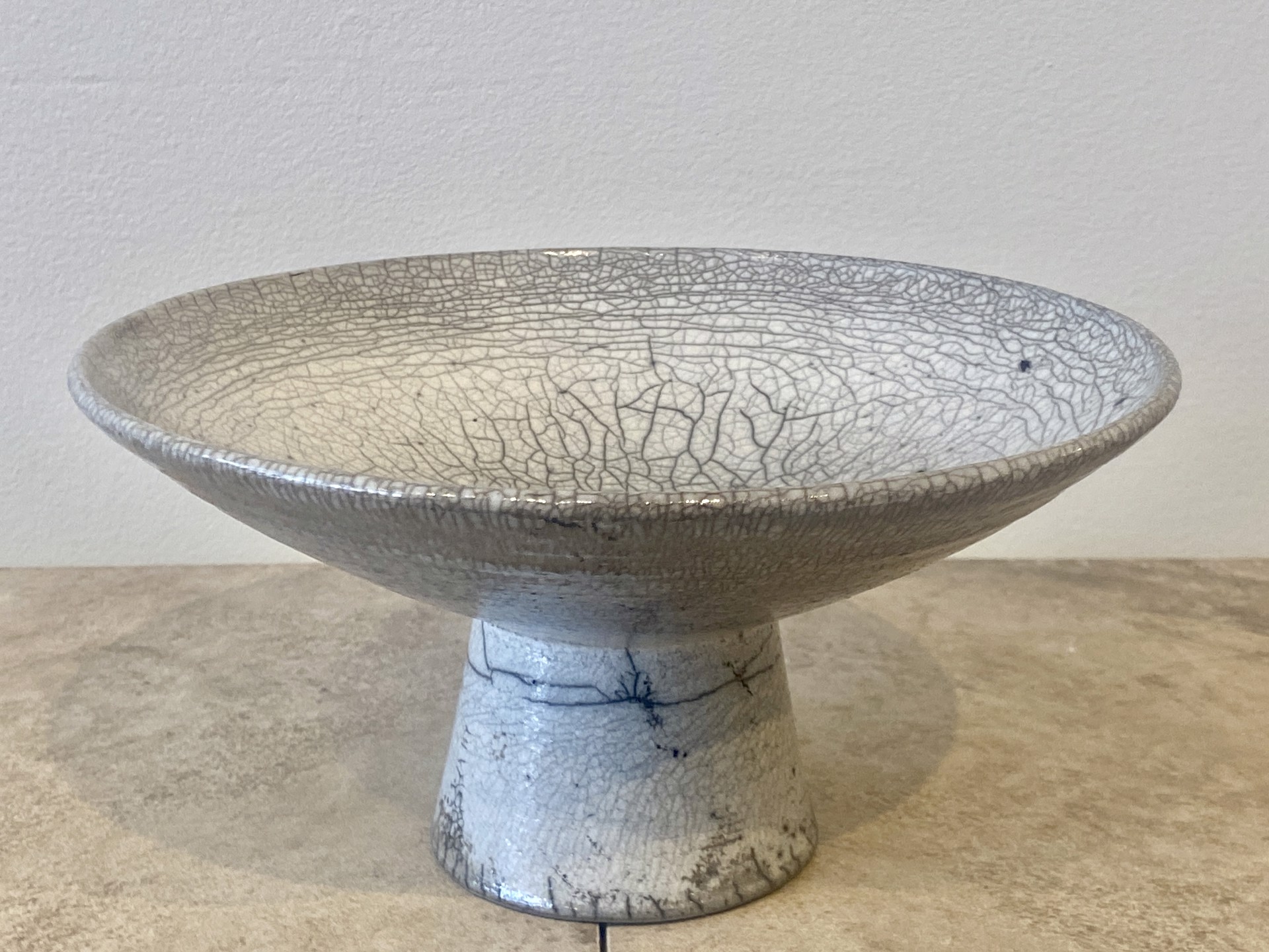 Crackle Pedestal Bowl by Silas Bradley