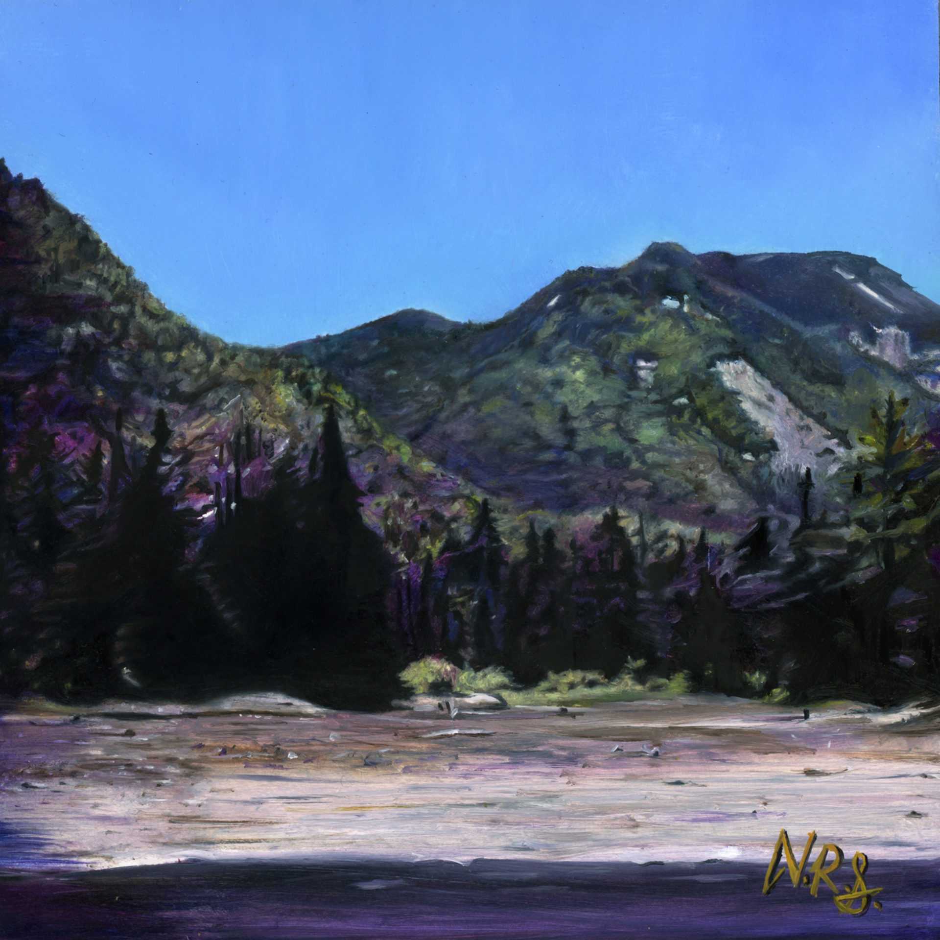 Victoria Steel - Adirondack View Oil on wood panel 5 x 5 in $600.00