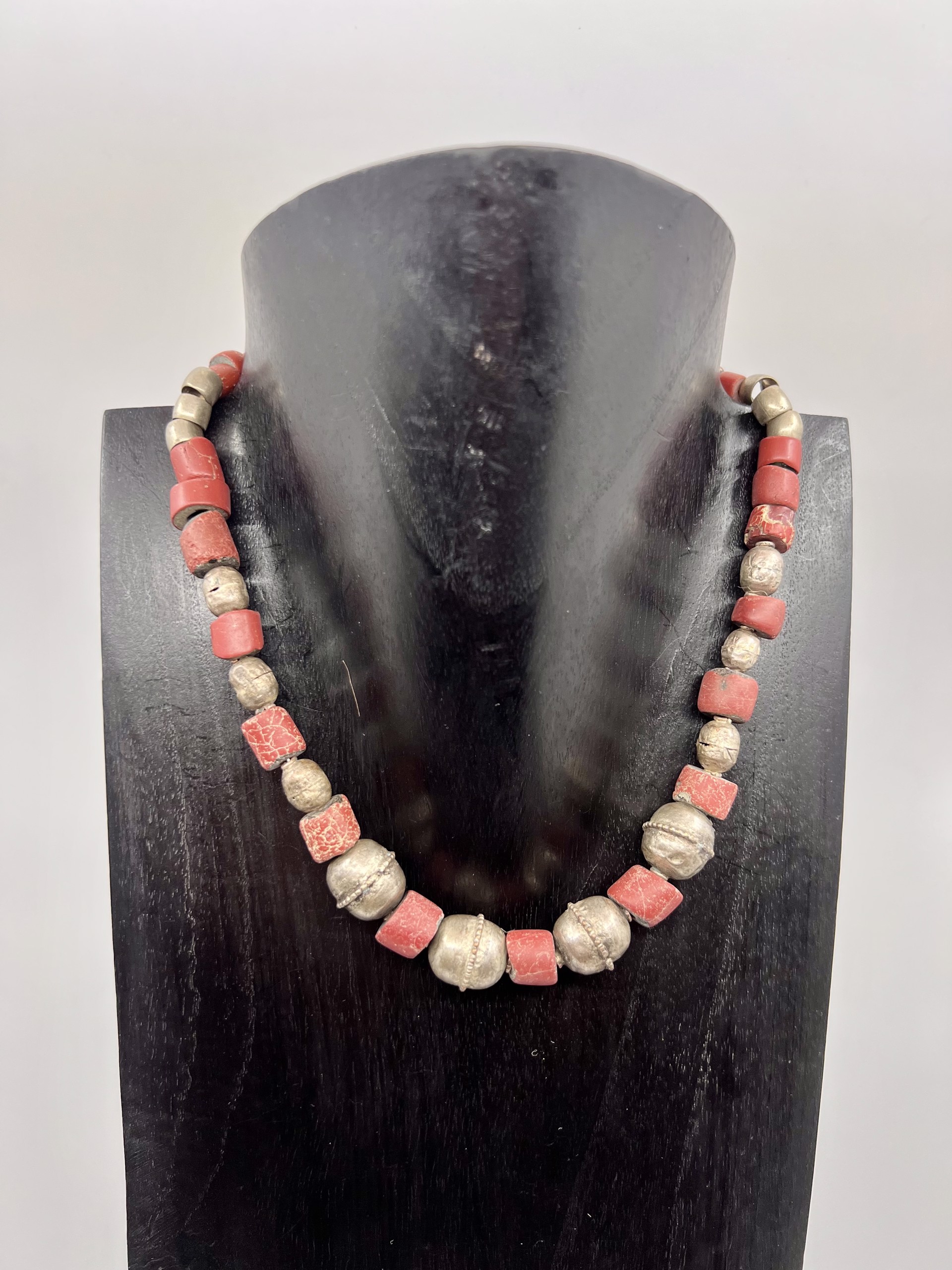 9154 Ethiopian Clay Beads & Silver by Gina Caruso