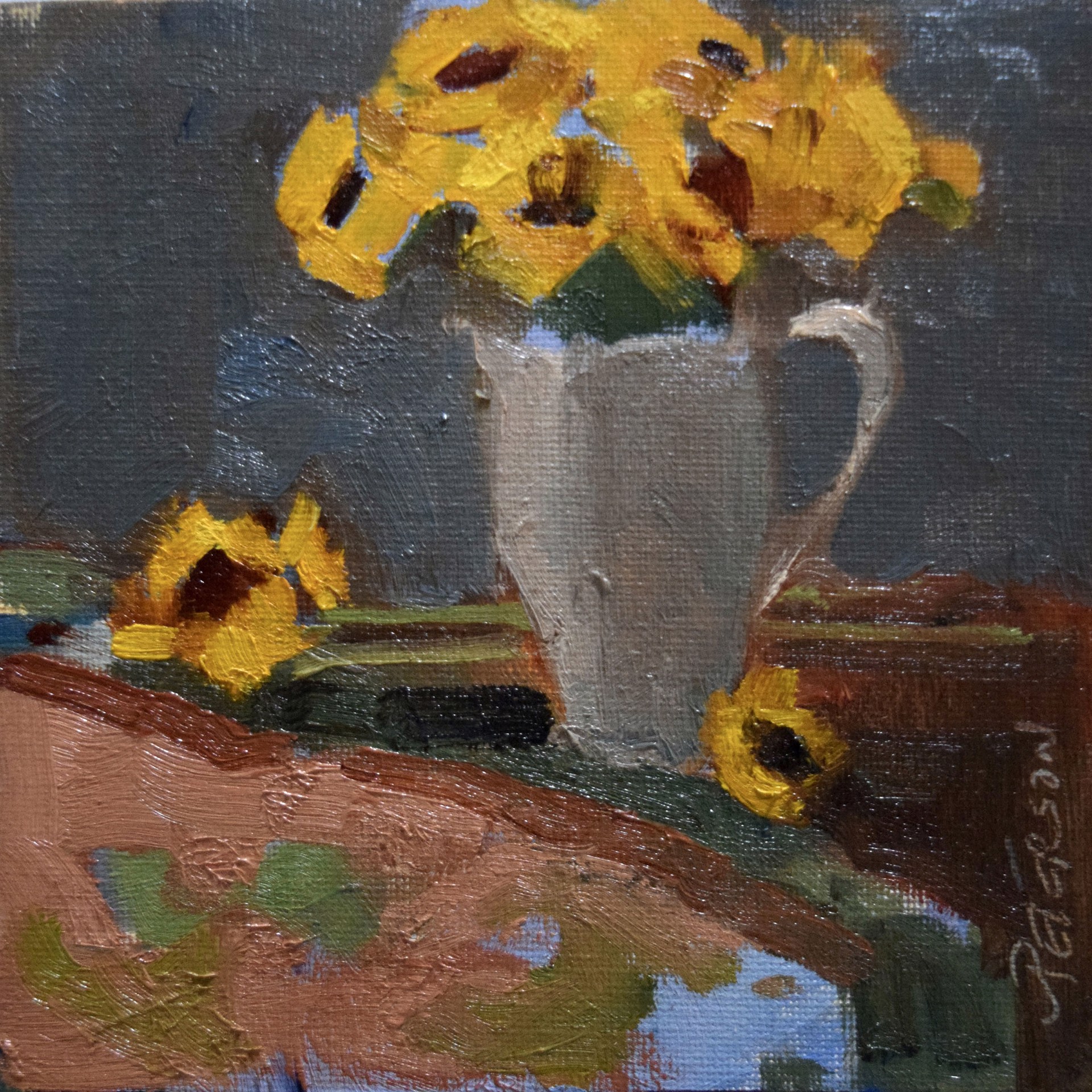 Sunflowers and Stripes II by Amy R. Peterson