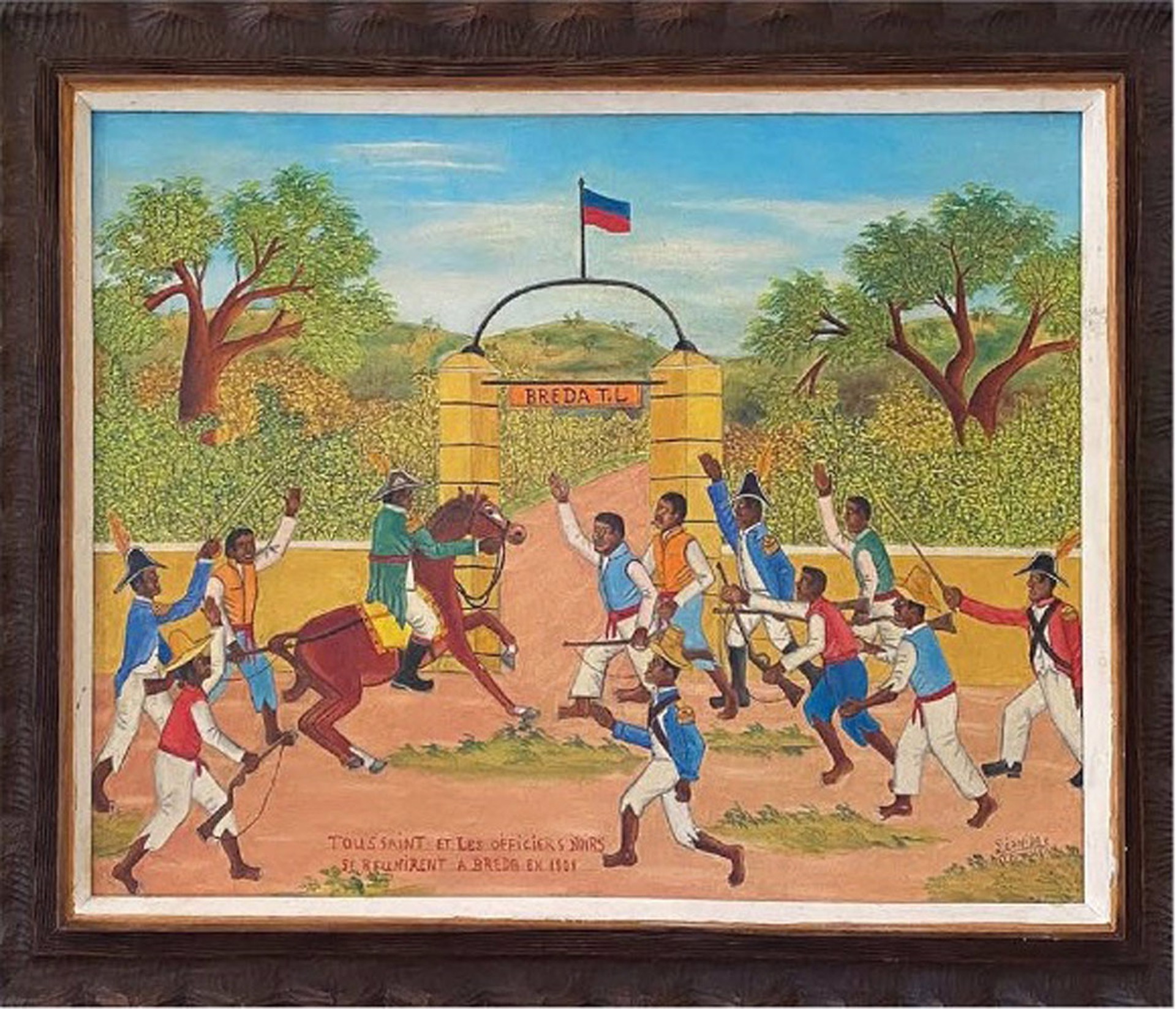 Toussaint & Les Soldats Noirs Se Réunirent A Breda En 1804 #30-SM by Rony Leonidas (Haitian, 1946-2012)