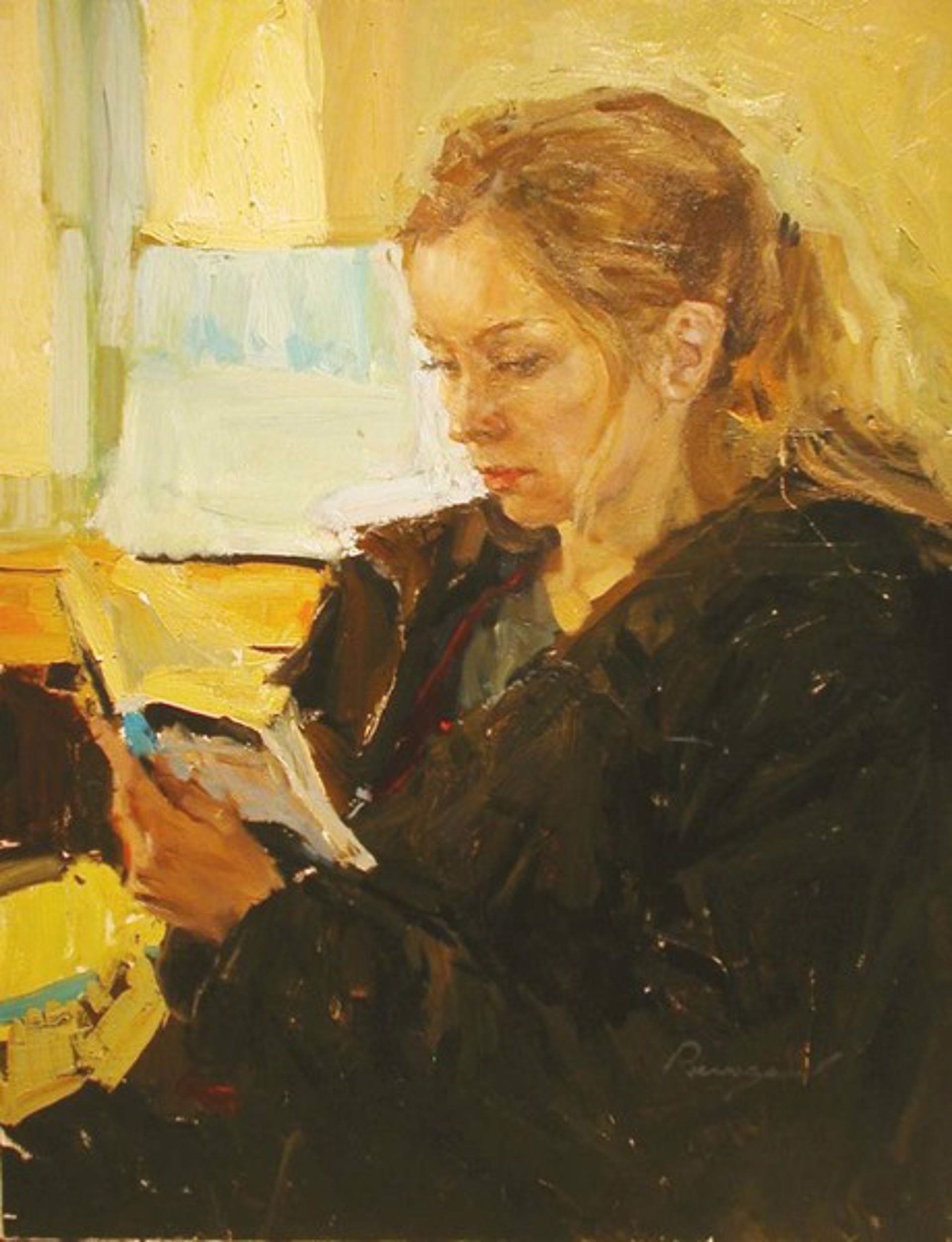 Girl Reading by Renat Ramazanov
