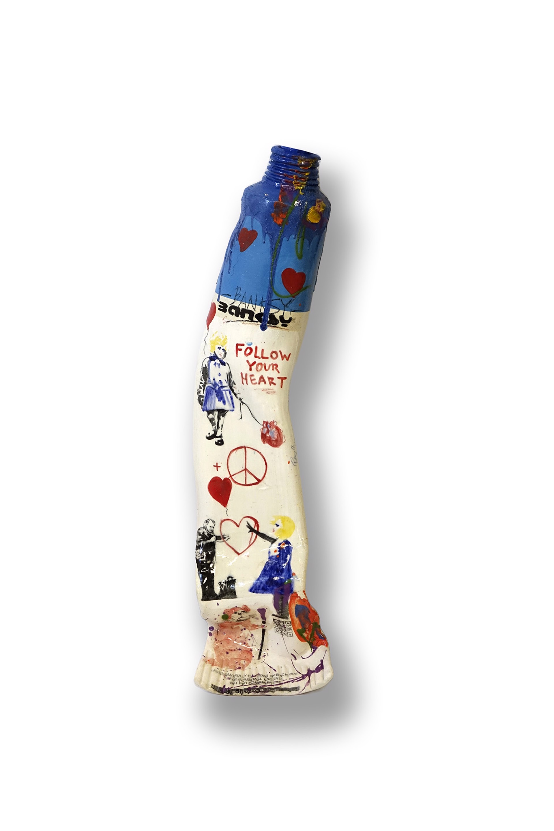 Blue Banksy Paint Tube with Squirt III by Ray Gross