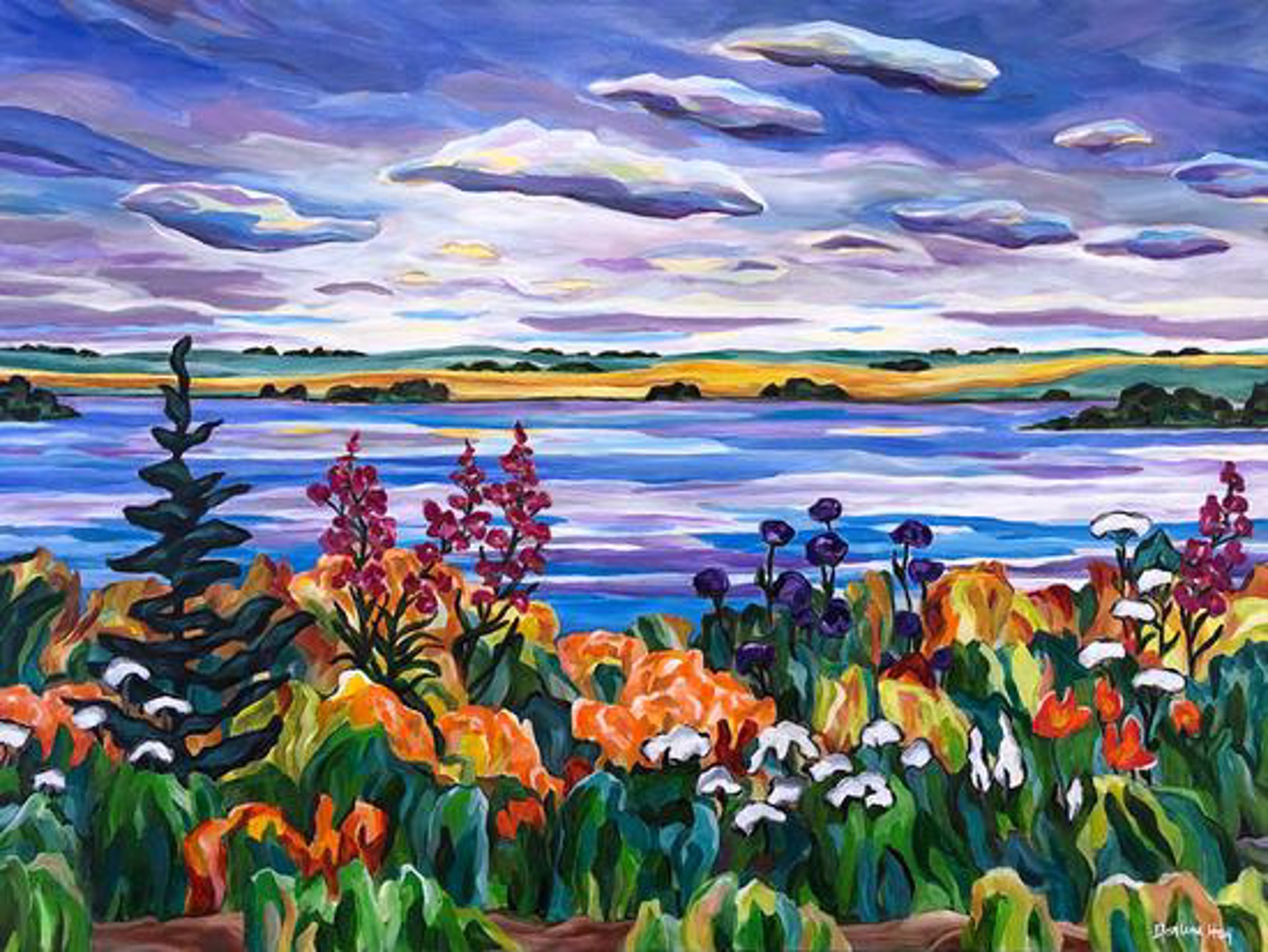 Colourful Summer By Lake by Darlene Hay