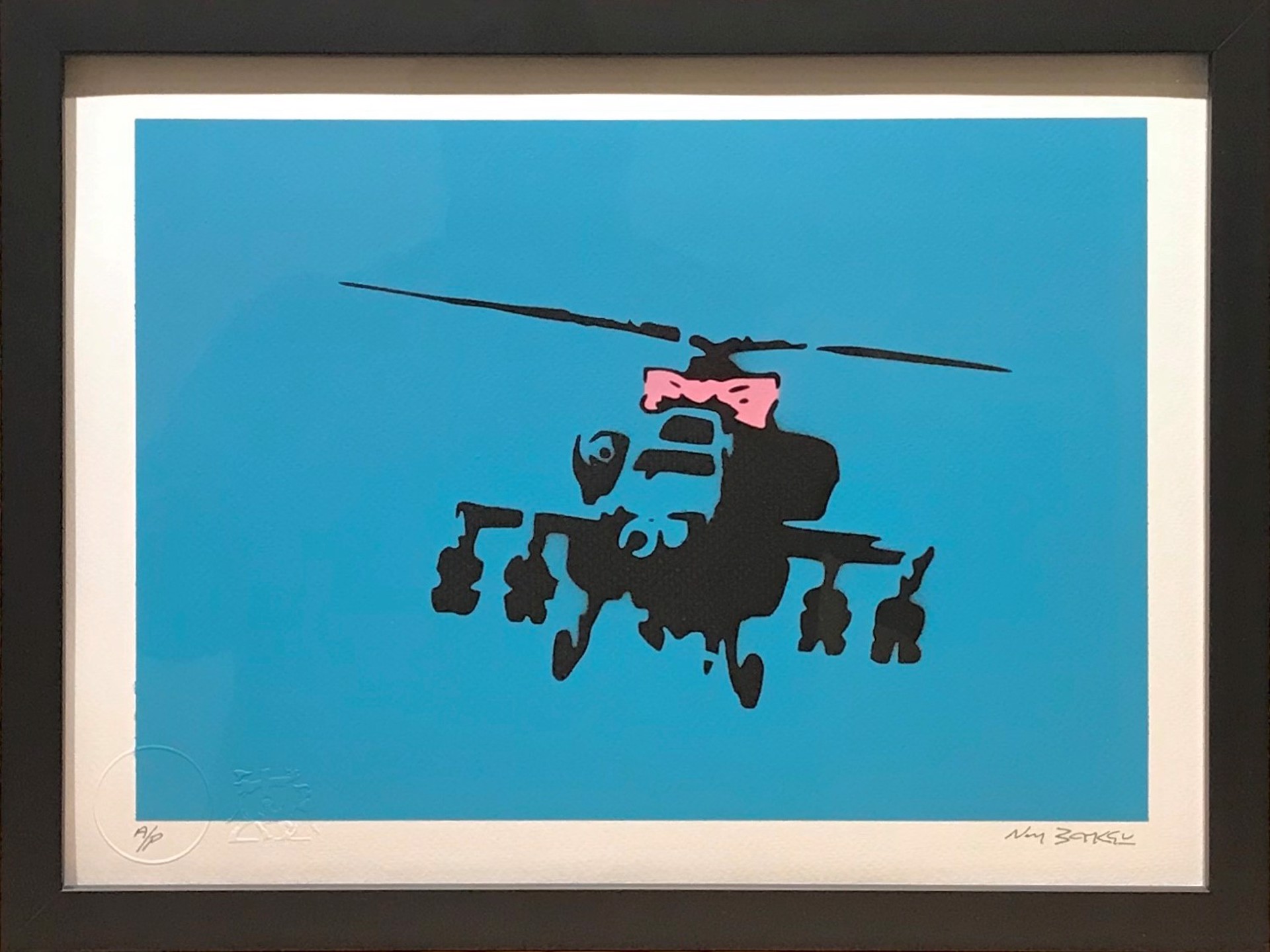 Apache Helicopter (Blue) by Not Banksy