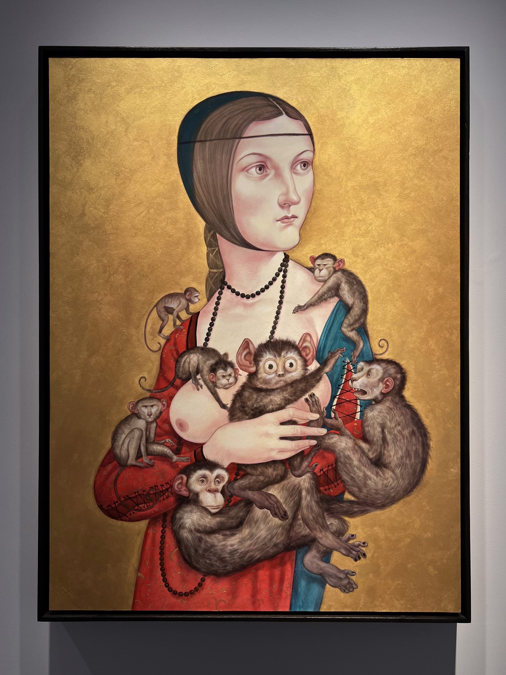 Leona da Vinci, Woman with Monkeys by Anita Kunz