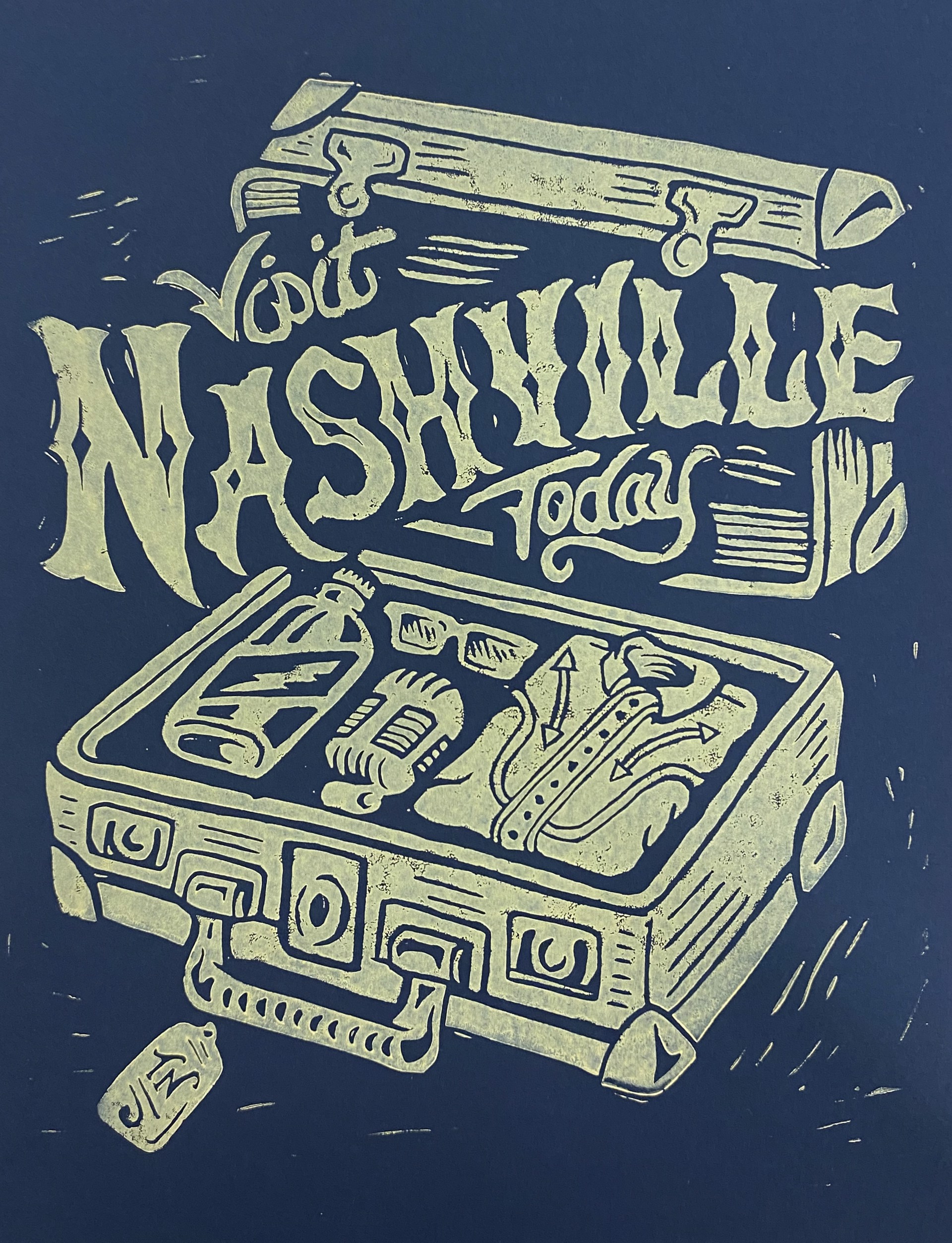 Visit Nashville Today (Navy) by Derrick Castle