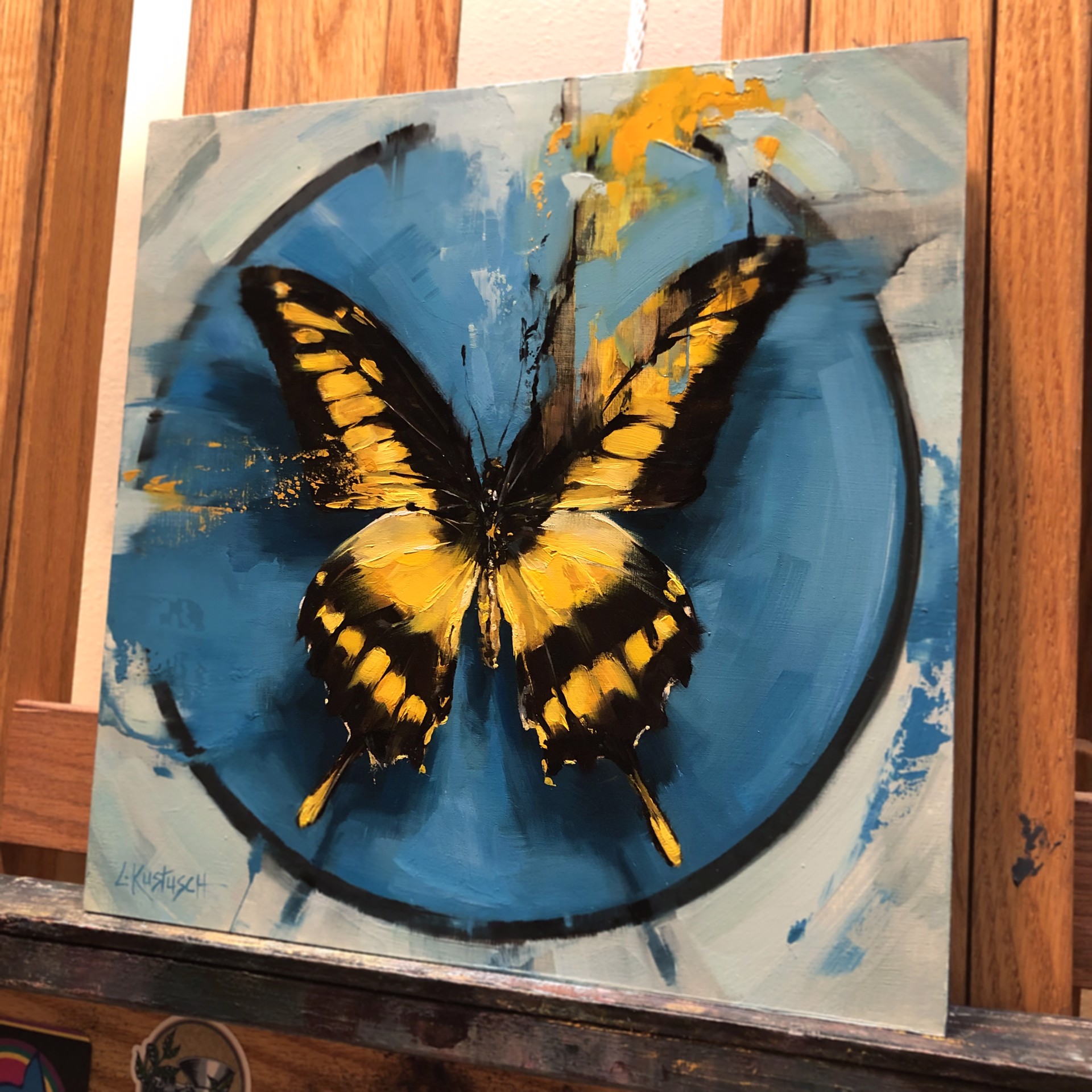The Giant Swallowtail on Blue by Lindsey Kustusch