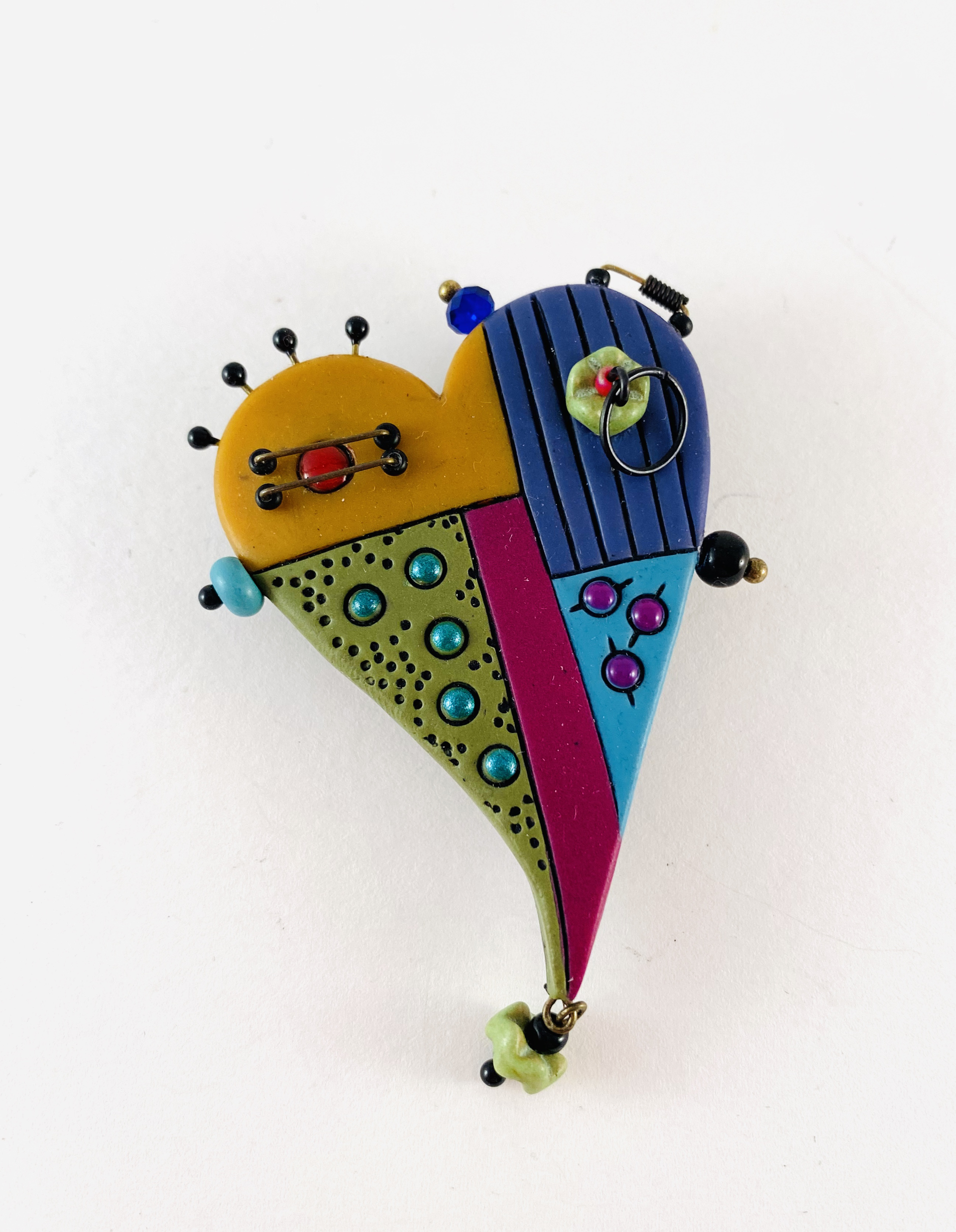 Happy  Heart Lapel Pin #5 by Nancy Roth