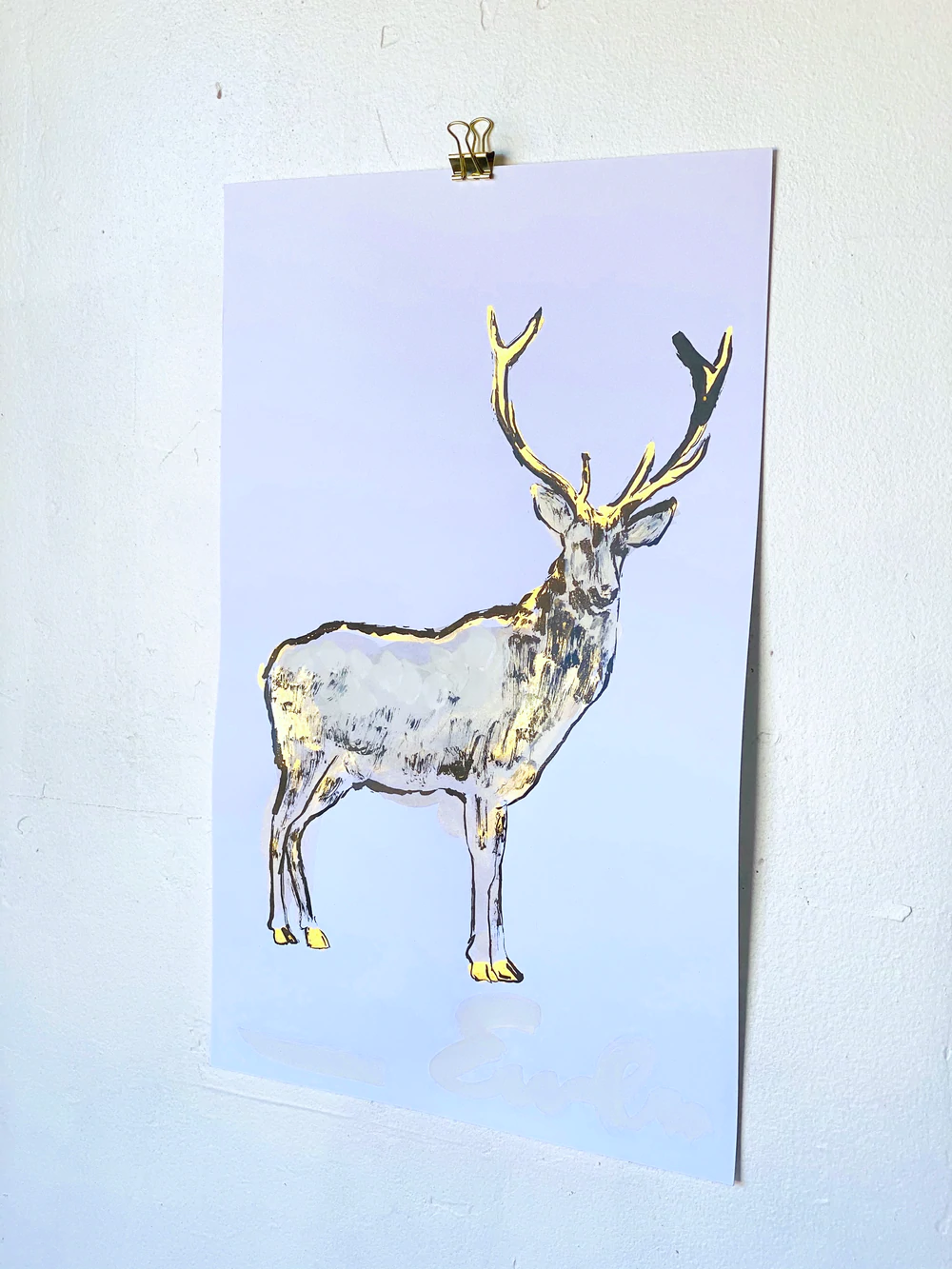 Gold Dappled Stag, Right by Anne-Louise Ewen