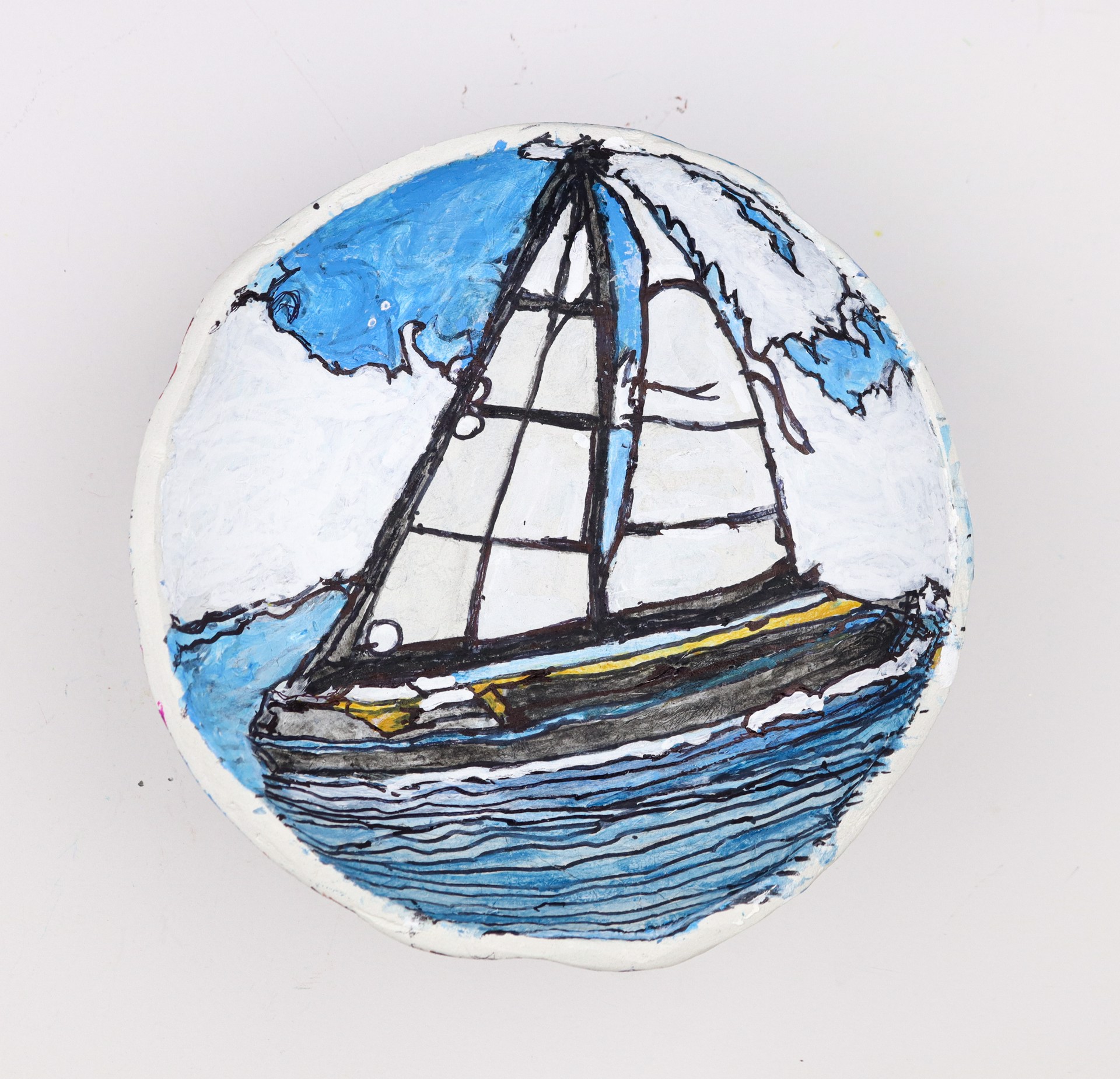 Painted Bowl (Sailboat) by Raymond Lewis